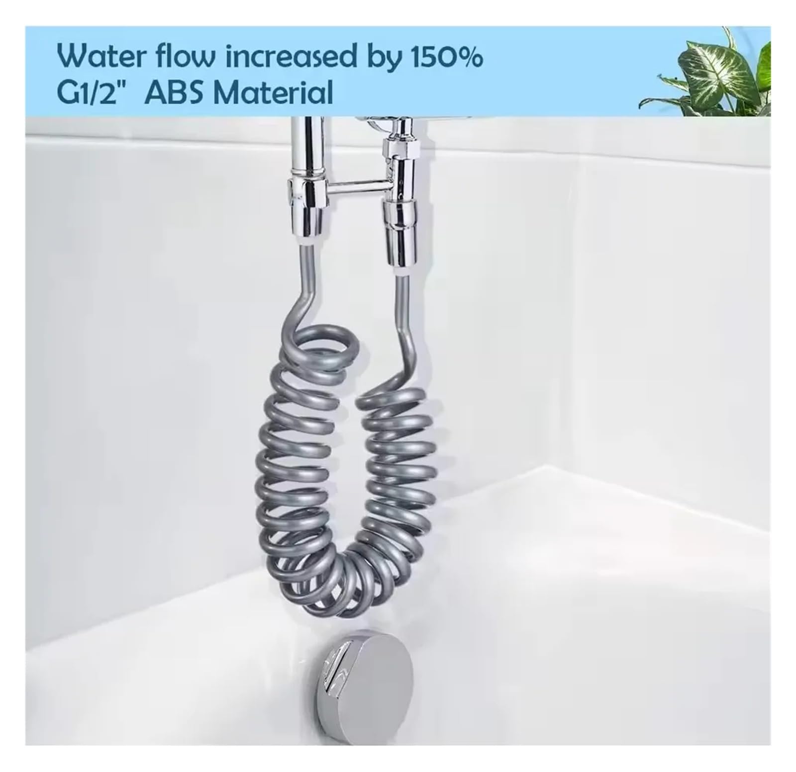 Manguera de ducha flexible de 1,5/2/3/5 m – Tubo de agua de poliuretano con manguera retráctil G1/2 de ajuste universal para inodoro y bidé para fontanería de baño (gris, 150 cm)