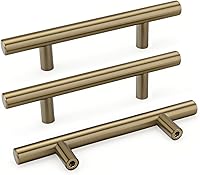 Vista 17 de Goldenwarm Tiradores de cajón de latón cepillado manijas de gabinete de oro - BSS-64-10