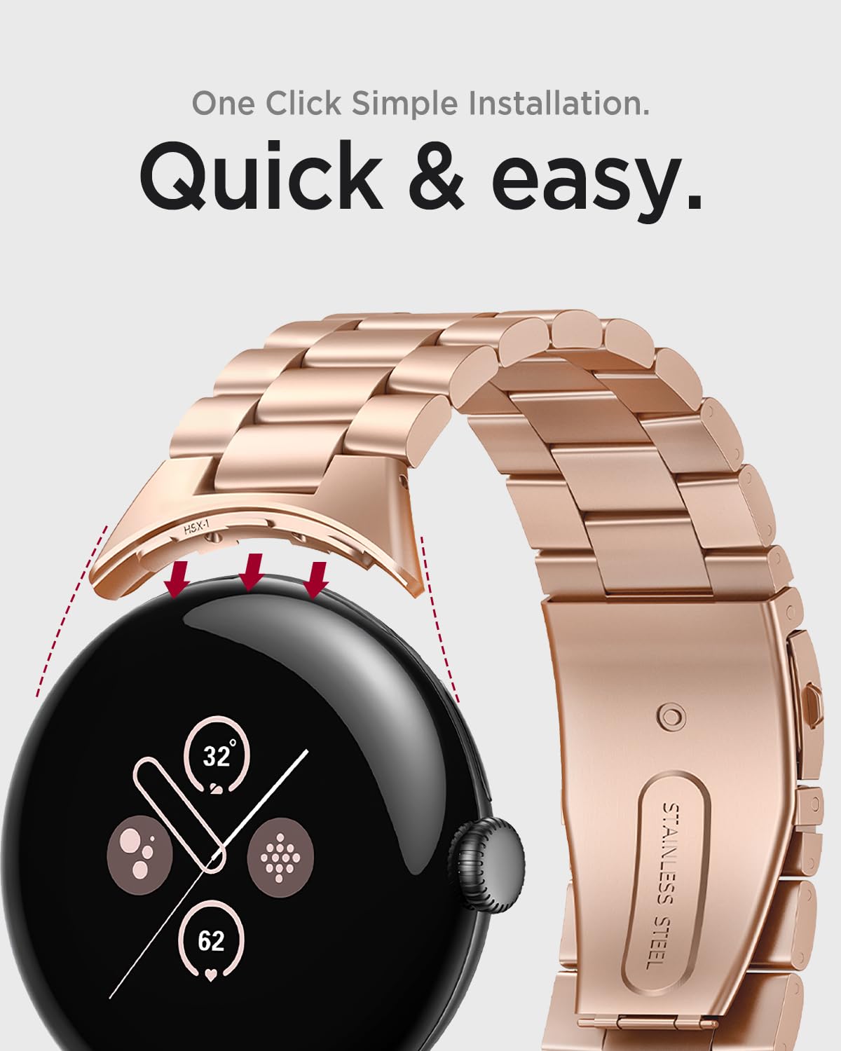 Miimall Metal Strap Compatible with Google Pixel Watch 4/3 45mm (2025/2024) - Image 3