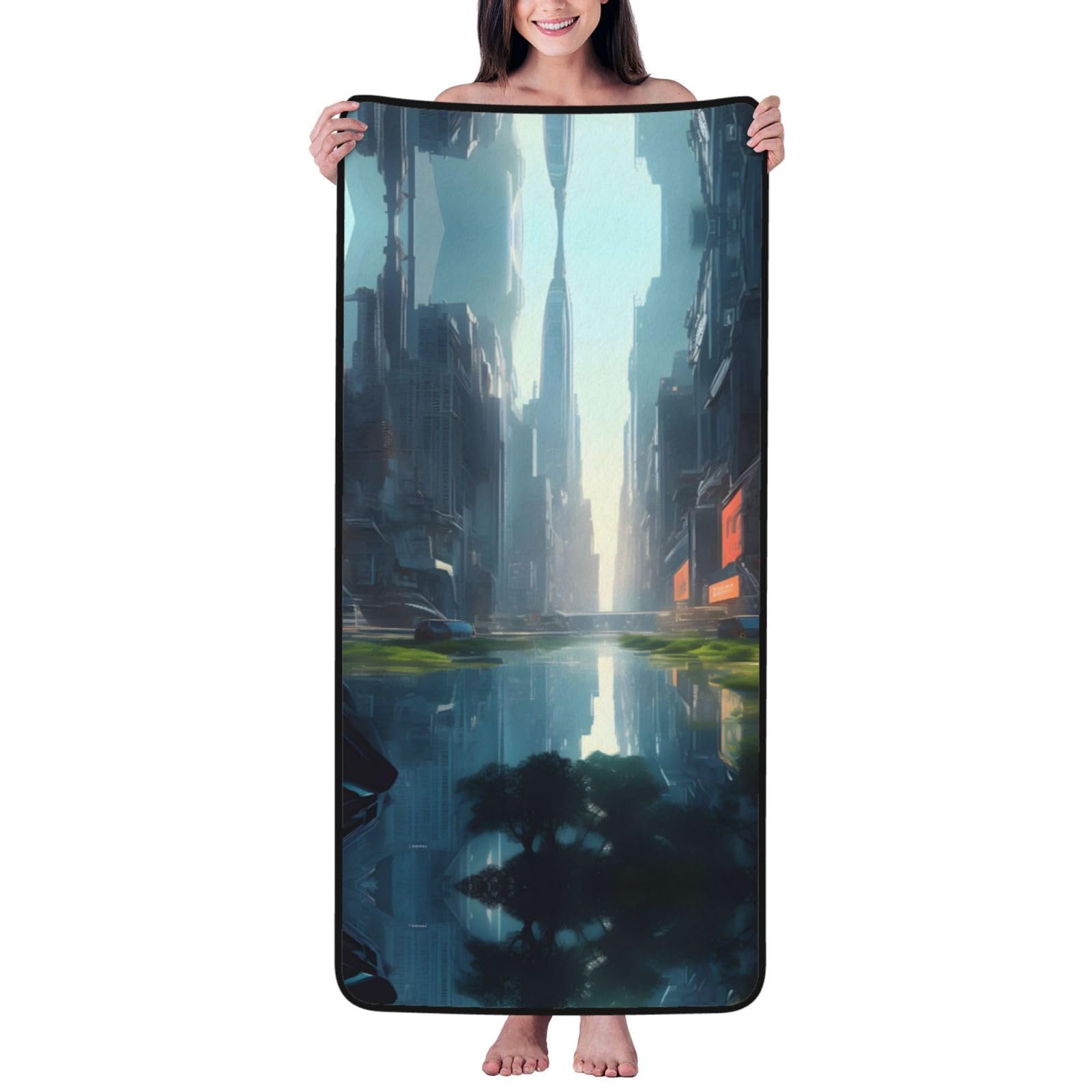 Serviette absorbante douce HYTTER grand format en velours corail exquise