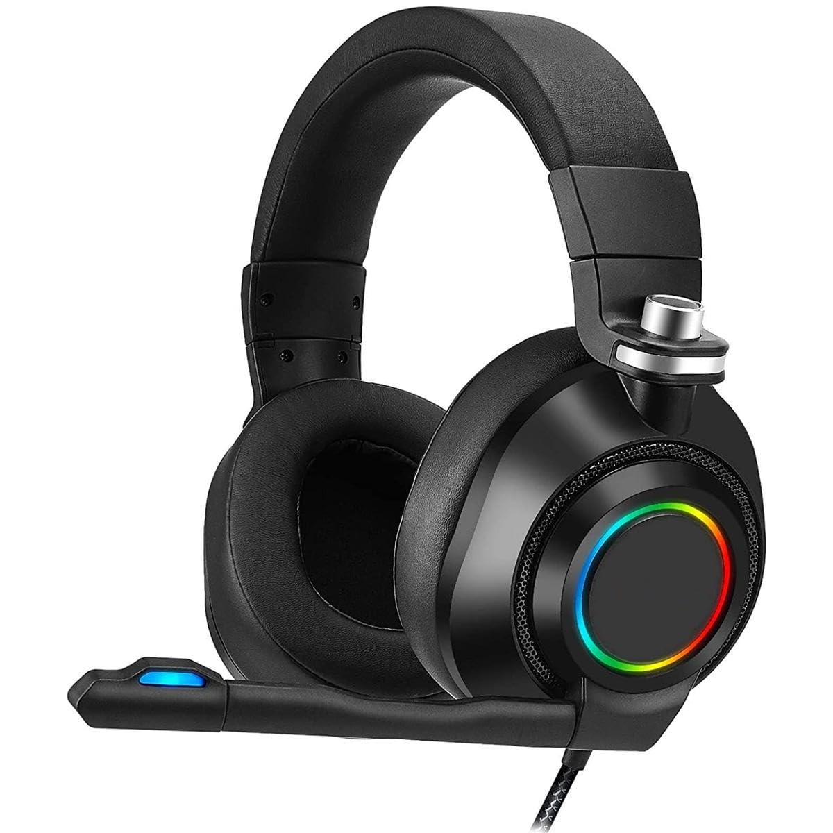 SIMPLETEK - Cuffie Gaming Cablate FELIS Nere - Audio Stereo Immersivo, Microfono Regolabile e Illuminazione RGB | Compatibili con PC, Console e Laptop