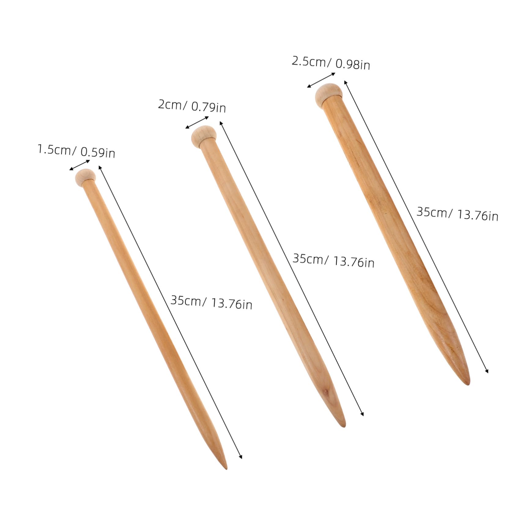 HAPINARY 6 Stück Teiliges Jumbo Holz Stricknadeln für Dicke DIY Decken Handstricknadeln Robust Ergonomisch für Anfänger Effizientes Stricken Winterliche Häkelbedarf