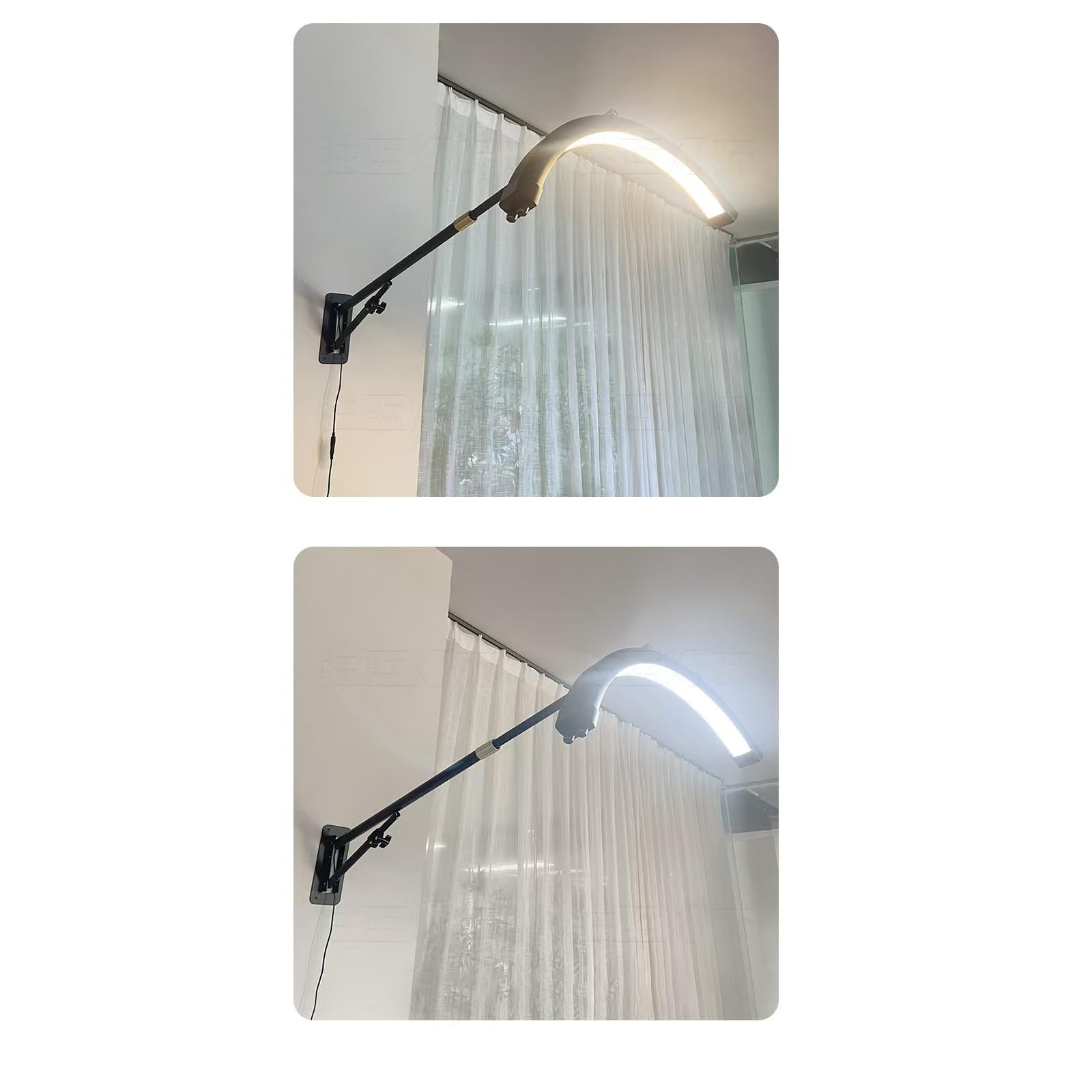 Zajmująca mało miejsca ścienna lampa do manicure LED, wzór półksiężyca, tryby temperaturowe, bezcieniowa lampa do paznokci ze stopu aluminium do salonów