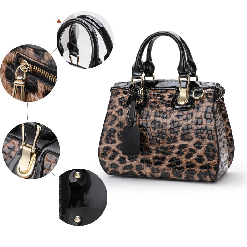 Light Luxury Genuine Leather Mom's Handheld Crossbody Bag with Leopard Pattern Women's Bag, Magnificent and Versatile, Large Capacity 2023 New Women's Bag4