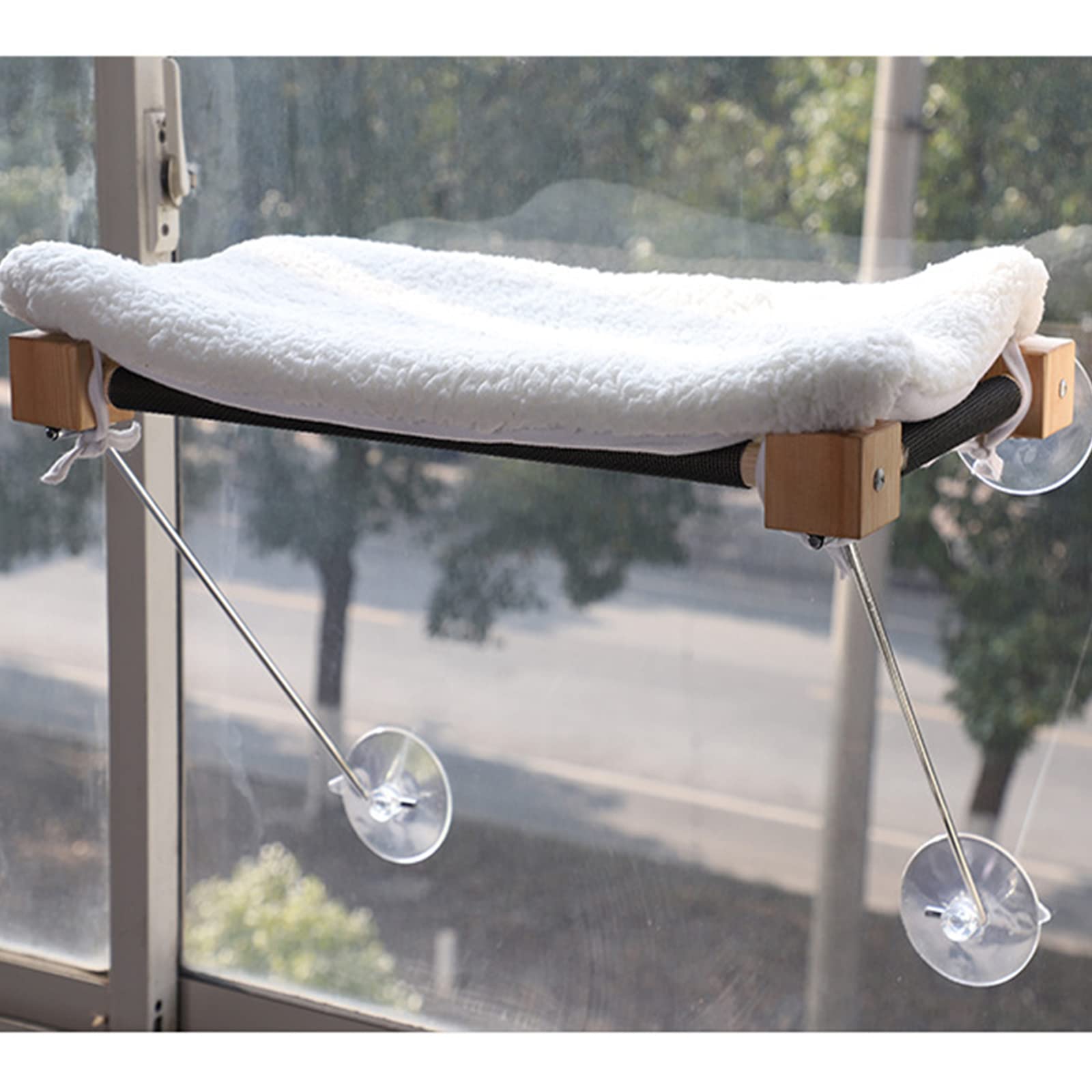Katzen Fensterplatz,Katzen Hängematte Window Lounger Fenster Verstärkte Katzenhängematte Mit Decke+ Große Saugnapf, Sonnenbad Katzen Fensterliege, Fest Und Einfach Zusammenzubauen