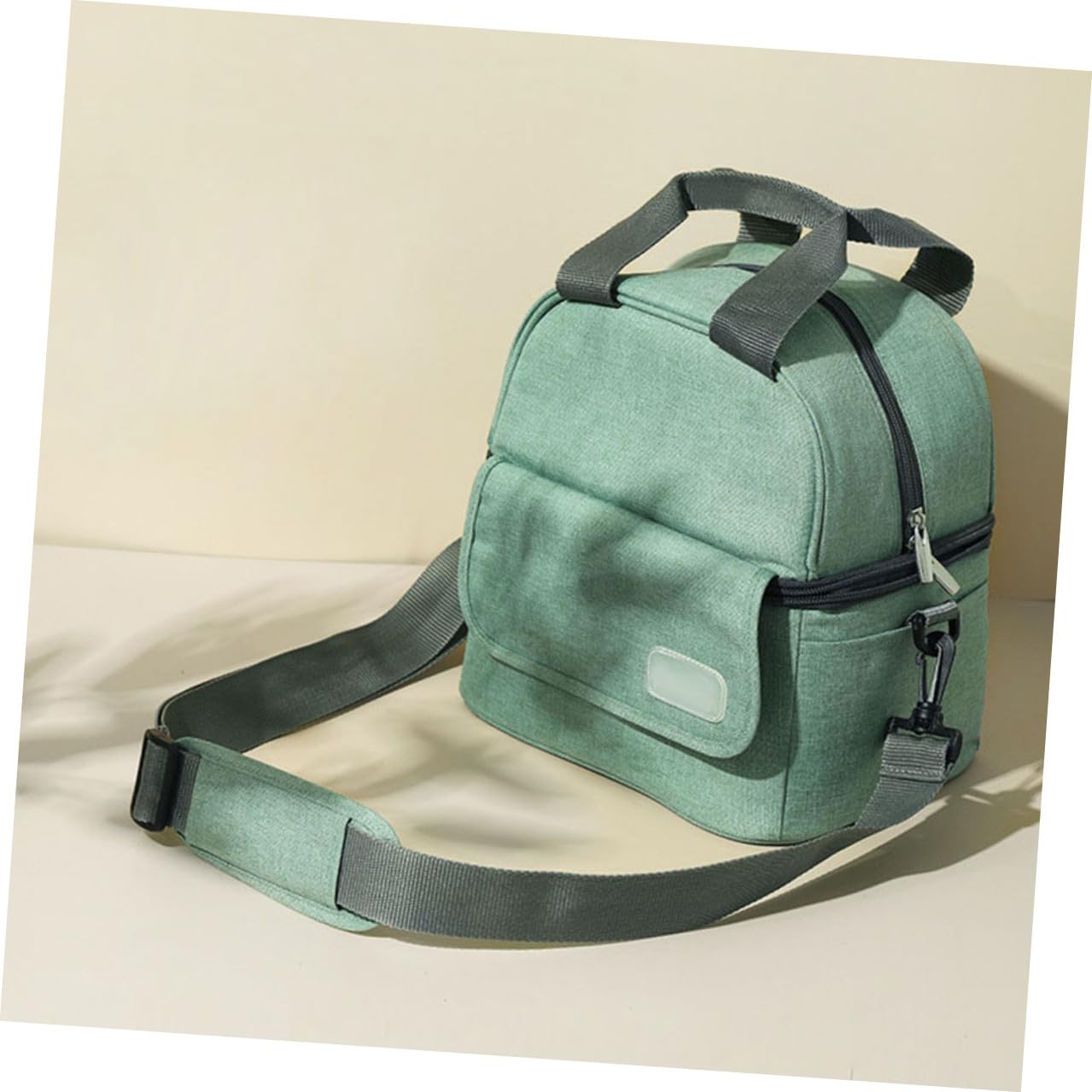 Bolsa Portátil para Lactancia Materna Doble Capa y Aislamiento Térmico de 14 Horas, Material de Poliéster y Algodón, Bolsillos Laterales y Red Trasera para Almacenamiento