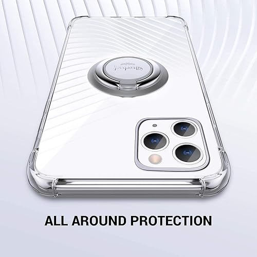 Miniatura 6 de Silverback Funda transparente diseñada para iPhone 12 Pro Max con soporte de anillo, funda protectora de TPU suave que absorbe los golpes, a prueba