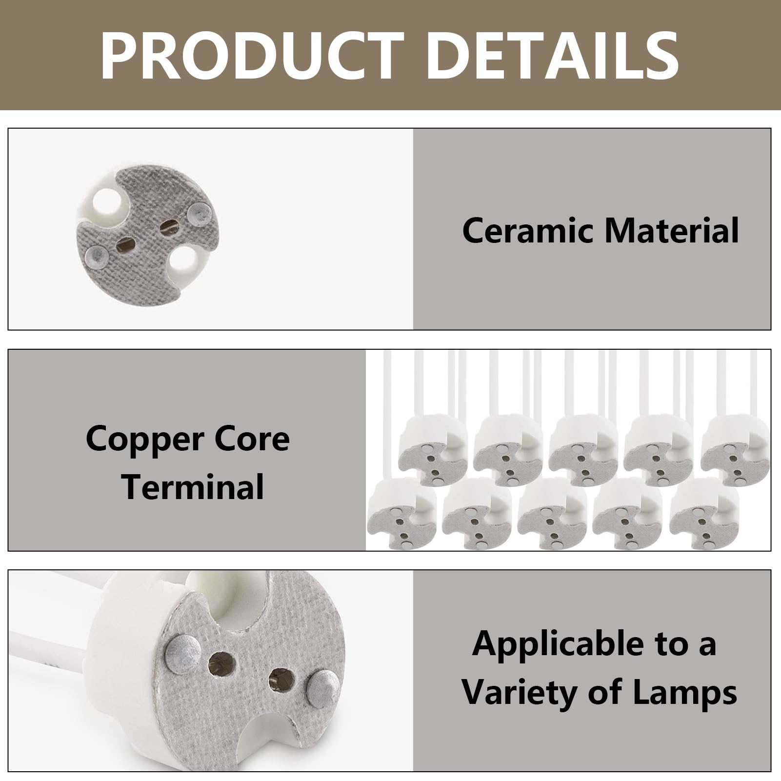 10PCS MR16 GU5.3 Lamp Holder - Image 3