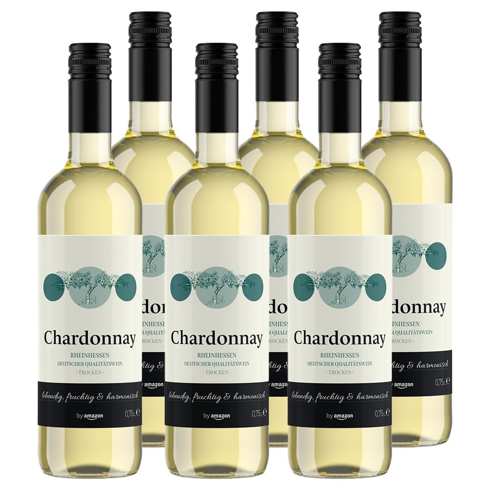 by Amazon Chardonnay Qualitätswein Rheinhessen, 0,75L (Packung mit 6)