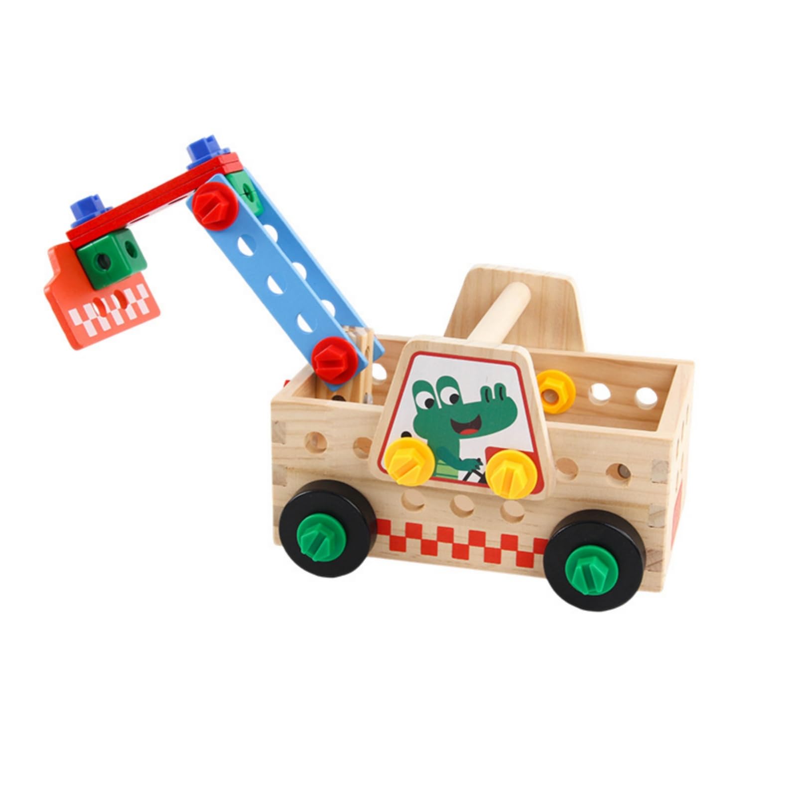Camion da Cantiere Giocattolo Creativo | Sicuro, Veicolo da Costruzione in Legno, Montessoriano, Set di Camion Giocattolo, per Scuola Dell'infanzia, Bambini