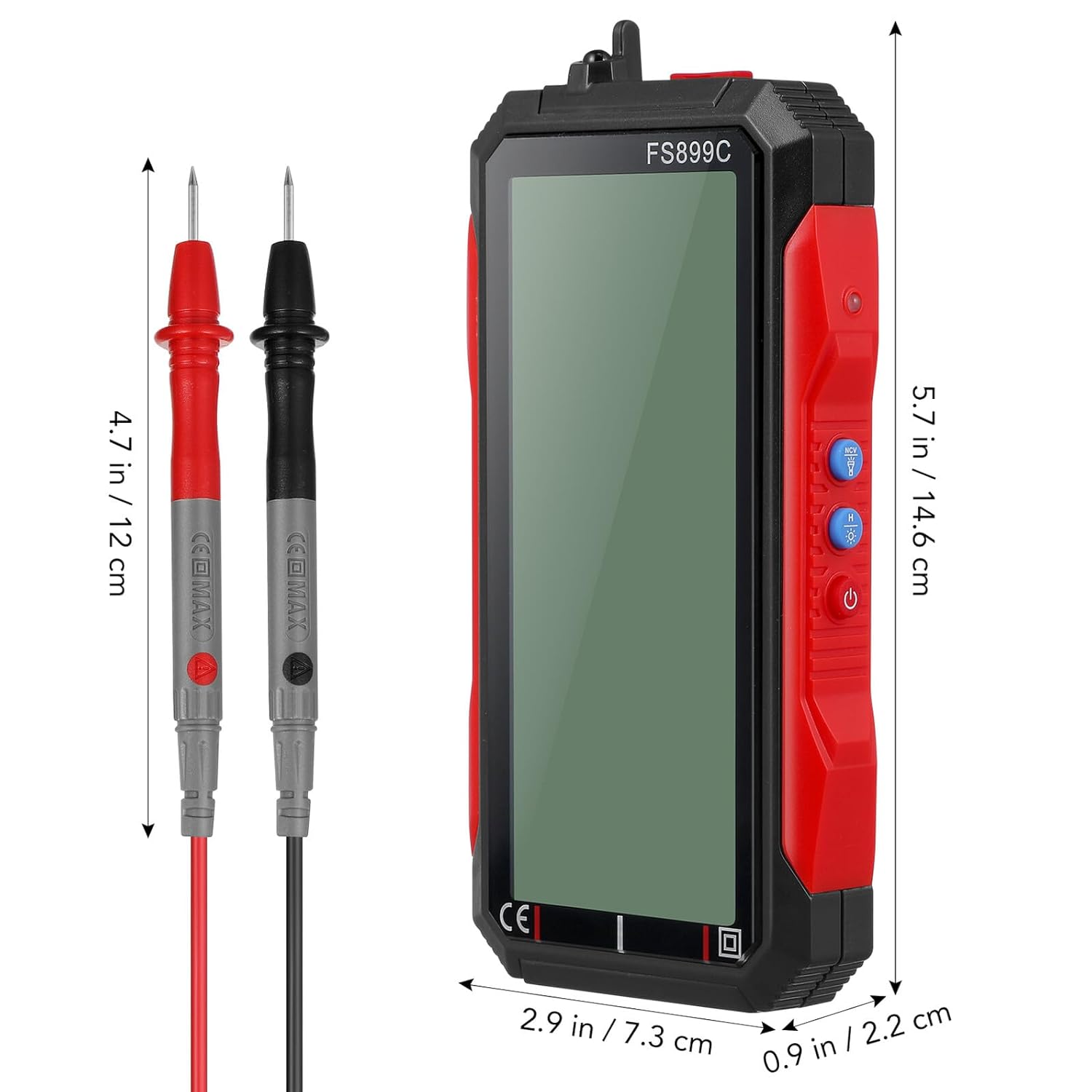 Rechargeable Digital Multimeter with Large Screen Automatic Voltage Resistance Tester Multi-Function Electrical Tester for Precise Ac Dc Amp Ohm Measurement