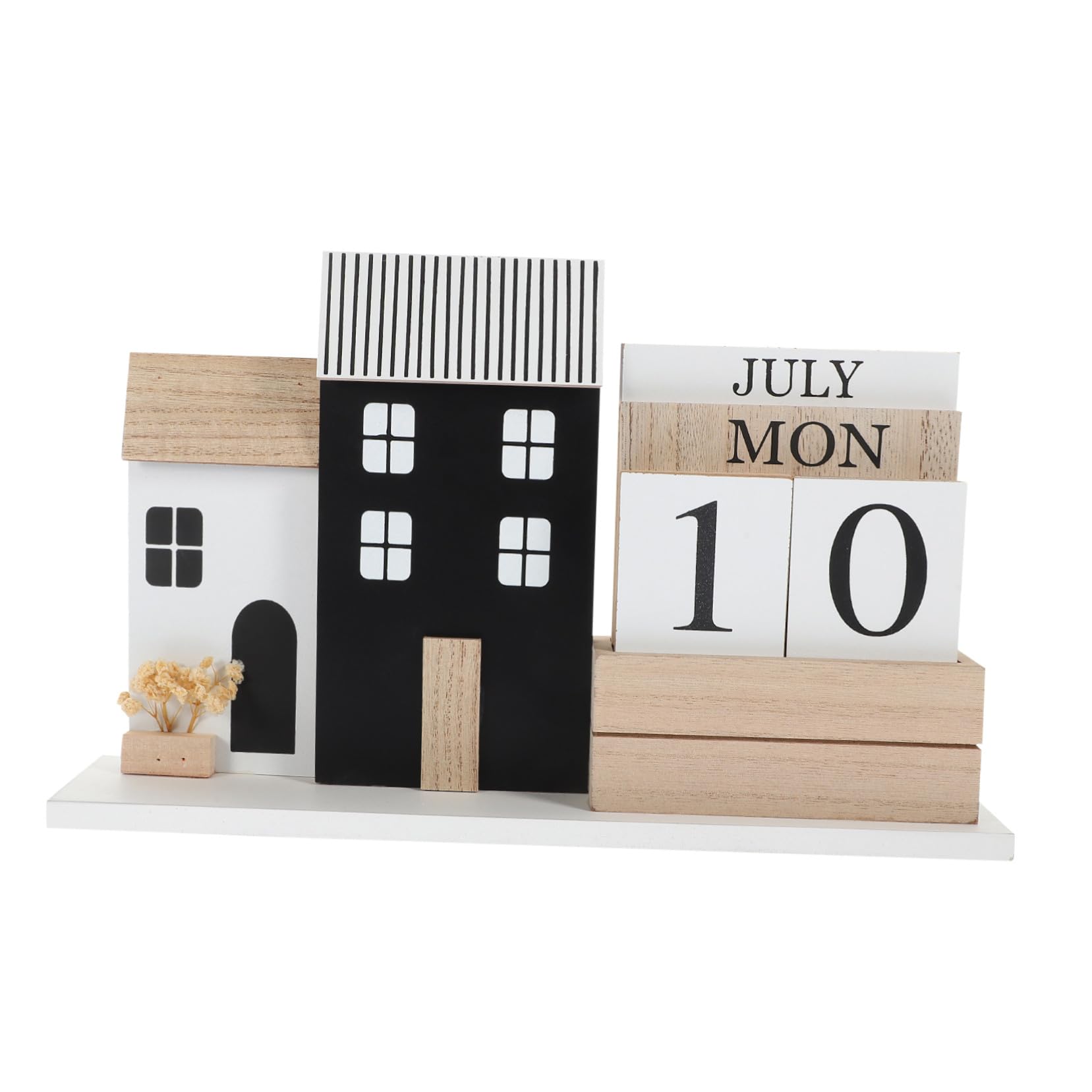 Calendario da Tavolo in Legno Vintage con Display Data e Mese Planner Settimanale Compatto per Scrivania Decorazione Creativa e Pratica per Ufficio e Casa