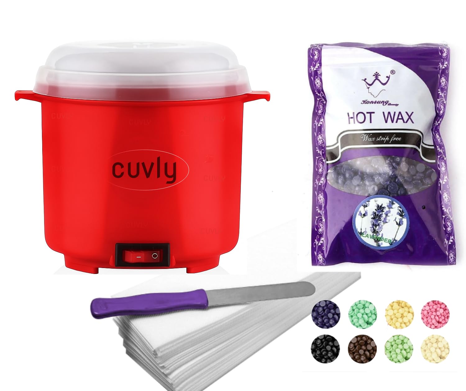 Wax Heater Kit for Women | Hair Removal Waxing Machine with Wax Beans, Knife & Strips | Suitable for All Skin Types (Waxing Kit (Round + Purple))-image-24