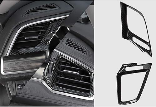 Miniatura 2 de BOYUER 3 unids ABS Control Central Salida de Aire Salida Decoración Cubierta Trim Adhesivo Para Honda Civic 2016 2017 2018 2019 2020 (Rojo)