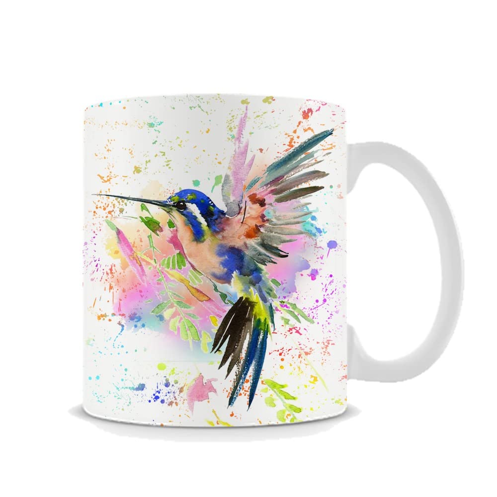 Getagift Hummingbird Water Colour Painting Rainbow Art Secret Santa Stocking Filler Birthday Office Work 11 oz White Mug