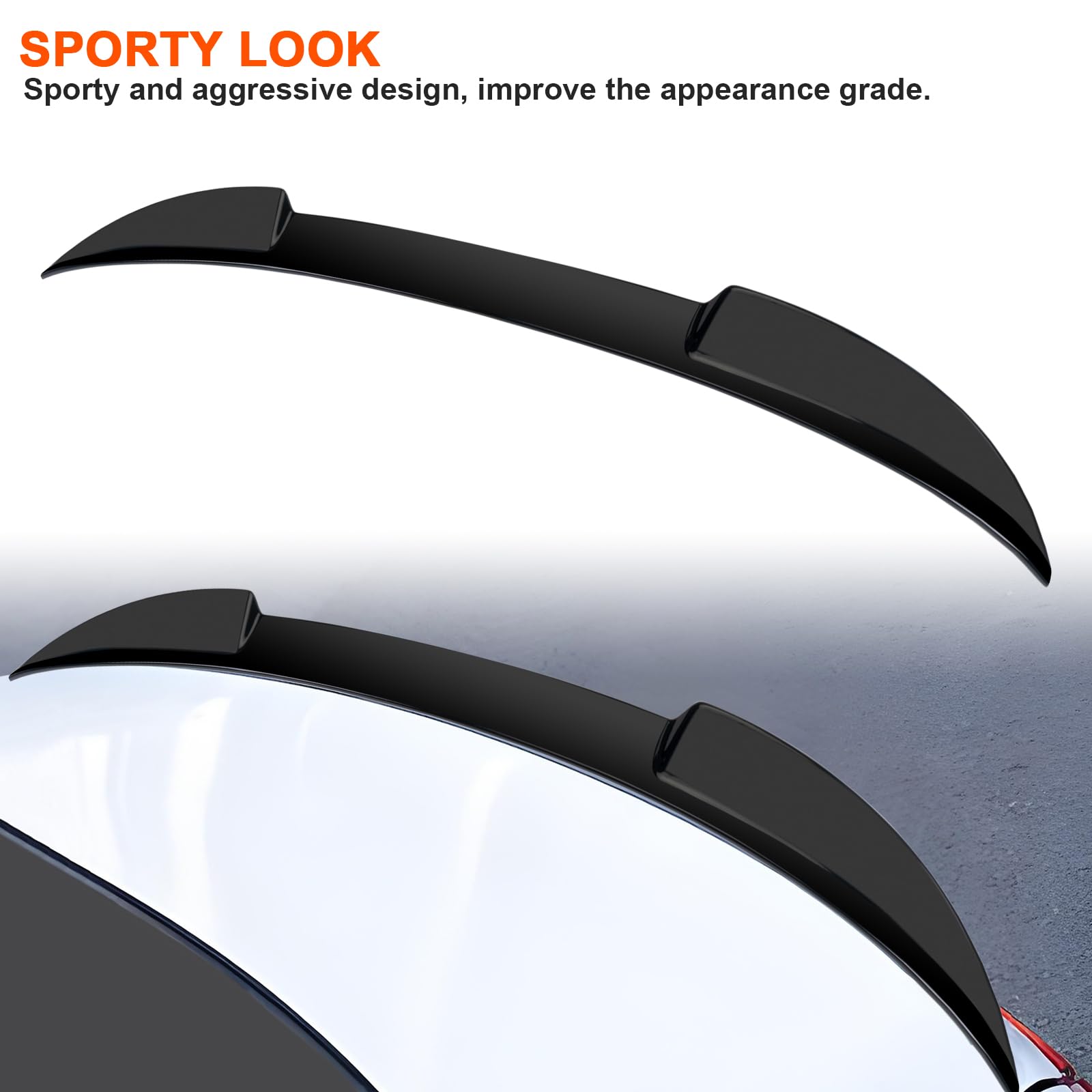 Rear Trunk Spoiler Wing Compatible with Honda Accord 11th 2023 2024 Painted Glossy Black Car Rear Spoiler Lip
