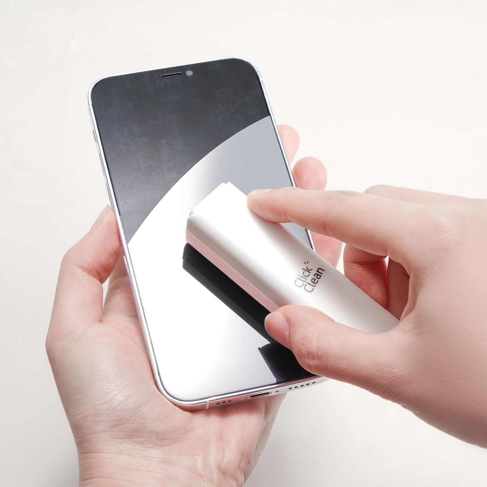 CLICK CLEAN Screen Cleaner, Fingerprint Proof Screen Cleaner Spray, All-in-One Cleaner with Microfiber, Shell and Phone Stand for All Phones, Laptop