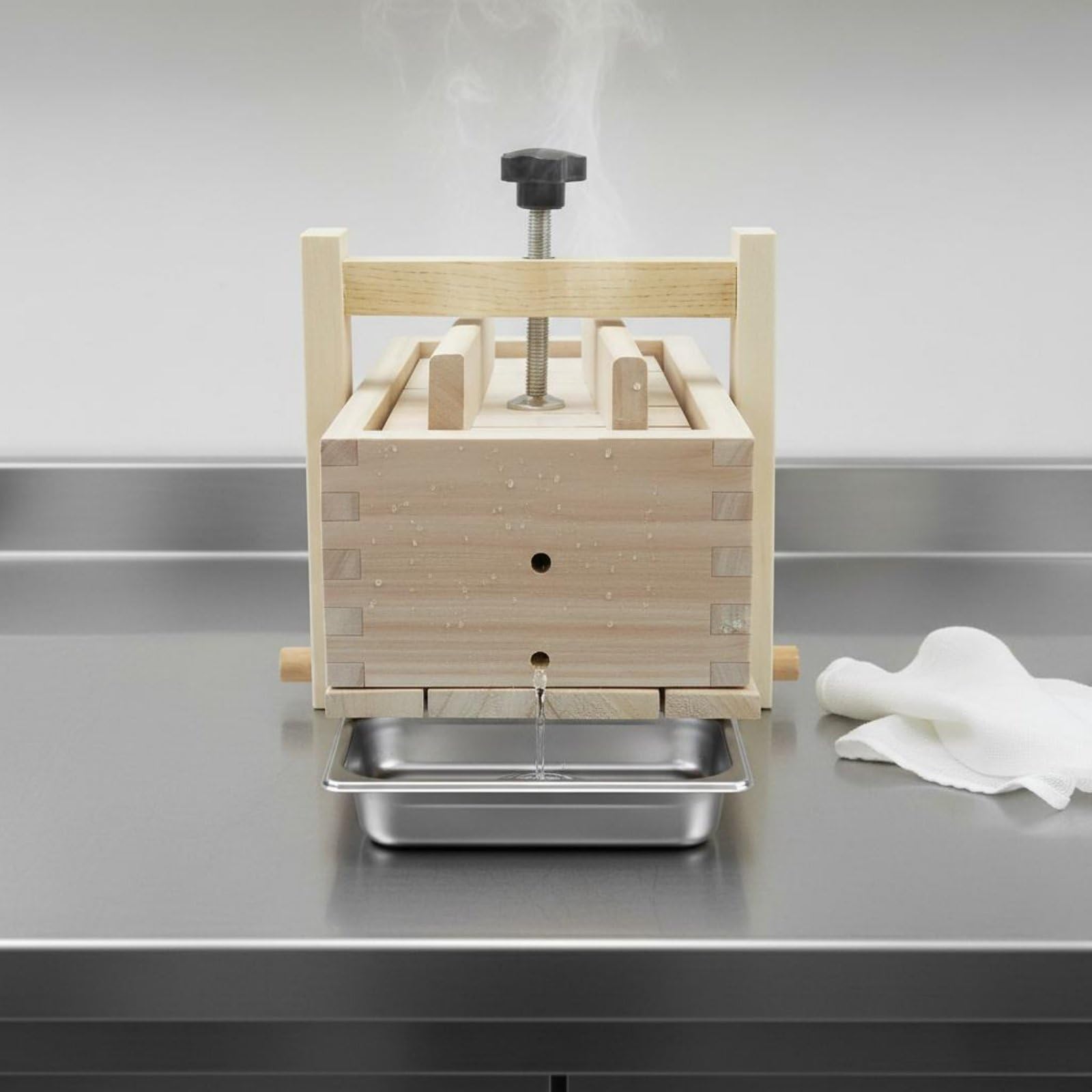 Yajuyi Tofu Pressa Stampo Tofu Cassetta Tofu in Legno di Sicomoro per Autoprodurre Tofu Fresco con Struttura Solida E Pressione Regolabile Adatta a Famiglie, 2 13-17-9cm