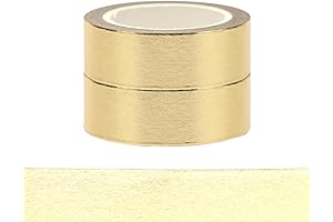 NatsumeBasics Golden Tape - 2pcs 0.6" x 32ft Premium Washi Tapes