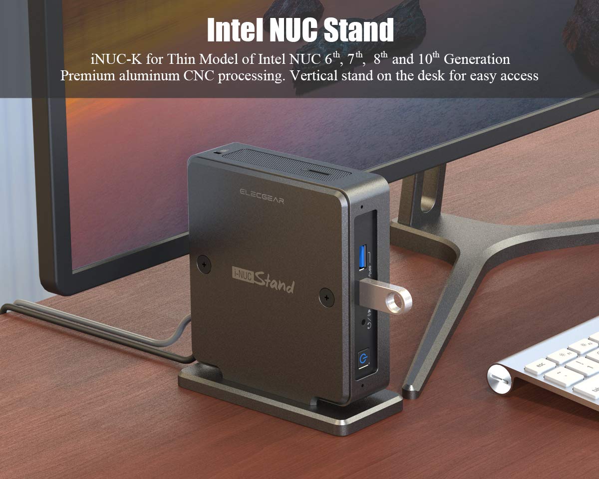 iNUC Vertical Stand for Intel NUC Mini PC, Aluminum Case Desktop VESA