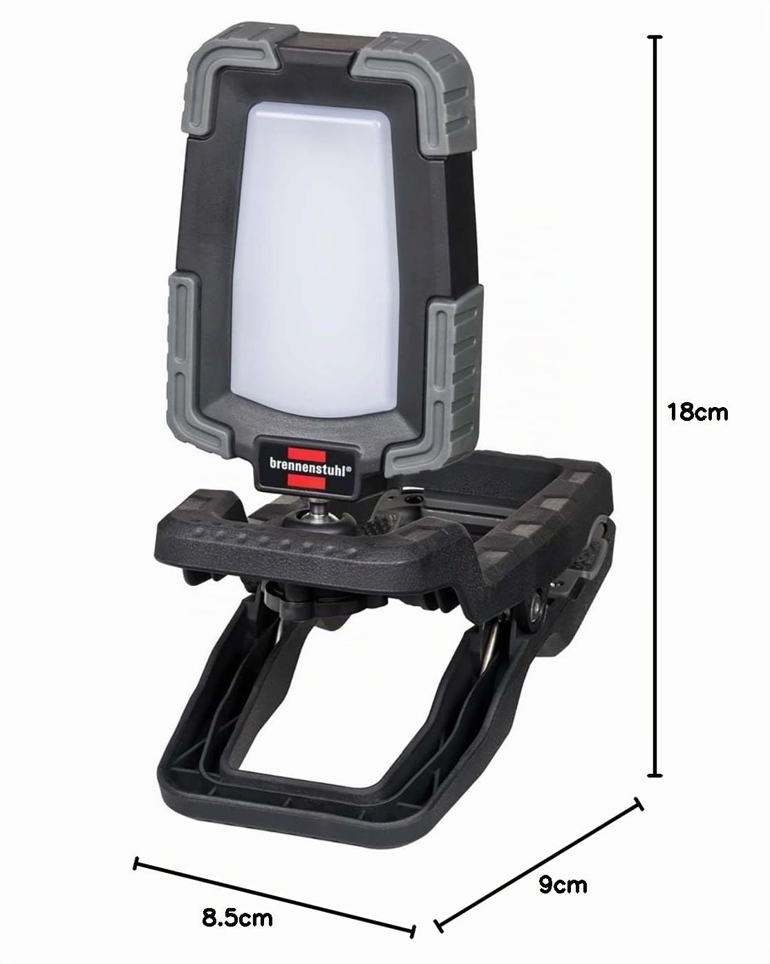 Brennenstuhl foco LED de batería recargable CL 1050 MA/lámpara de trabajo de 10W con dispositivo de sujeción (luz de trabajo con USB Powerbank, 950lm, IP65)