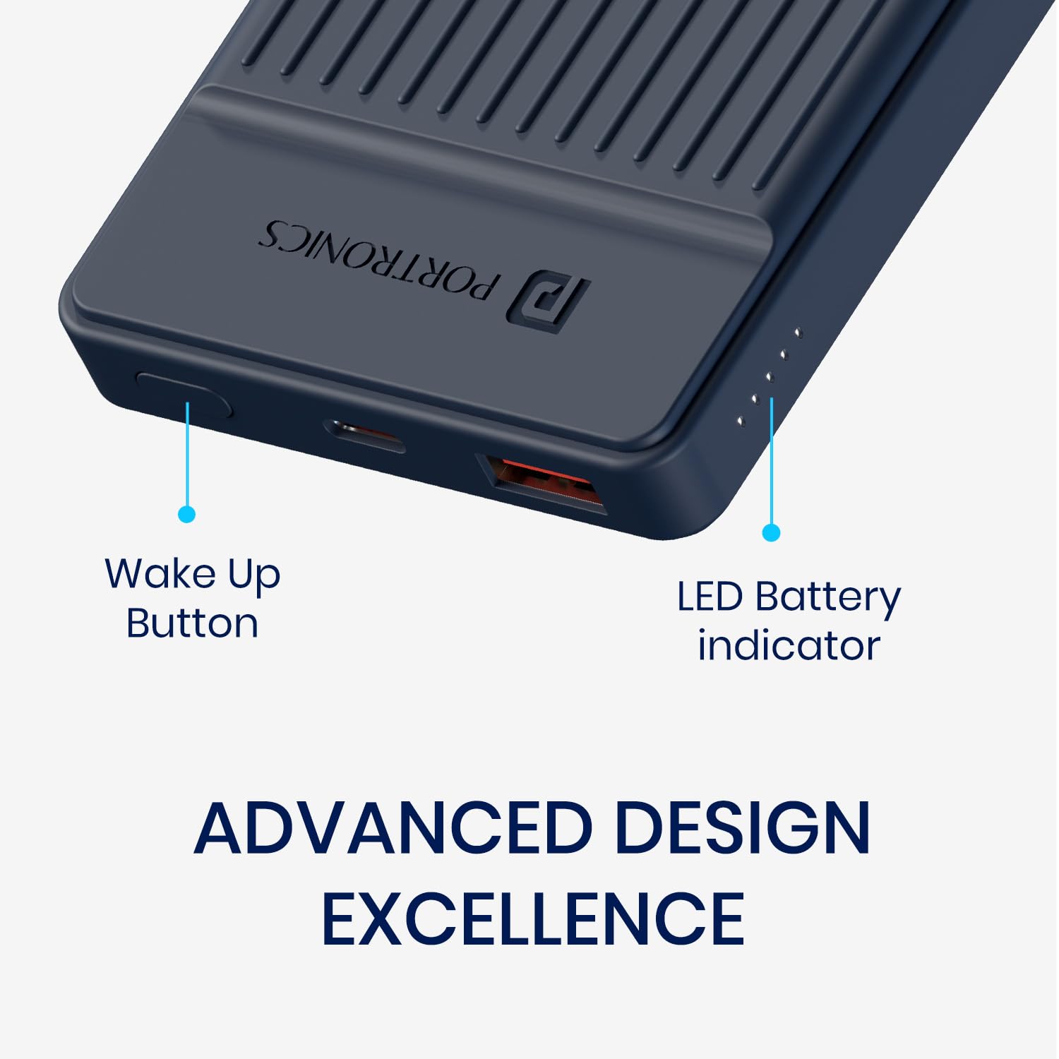 Portronics Luxcell B12 10,000mAh 12W Power Bank, Ultra Slim Power Bank with USB-A Output Port & Type C Input Port | BIS Certified | Type C Cable Included | Made in India (Dark Blue) — Amazon image 6