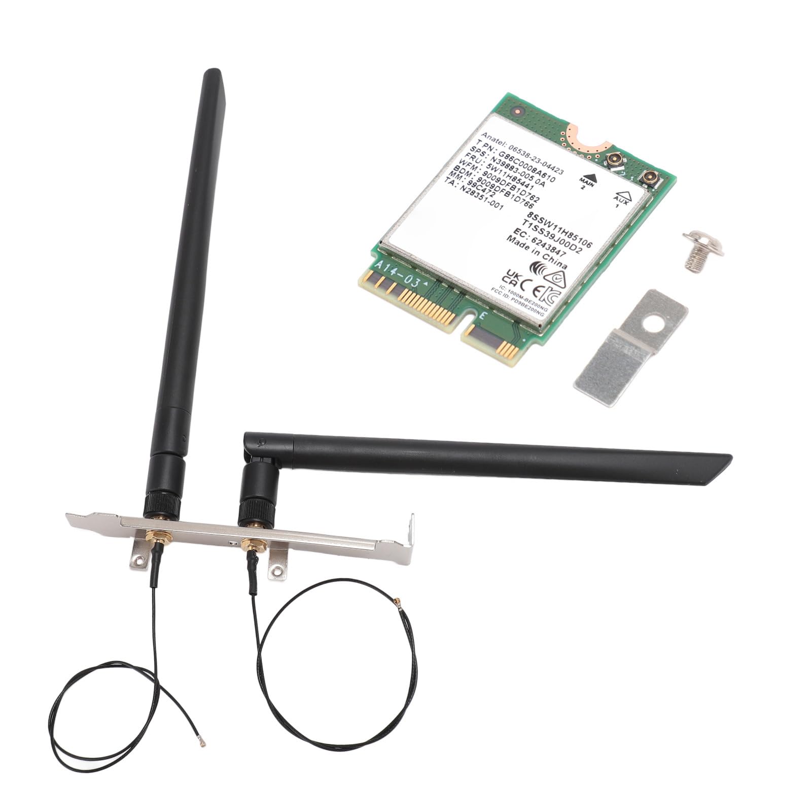 Sxhlseller Scheda WiFi 7 Tri Band BE200NGW 5800 Mbps |Adattatore Wireless 6G per Laptop Desktop MU MIMO Bluetooth 5.4 (Scheda WiFi 7 con antenna e staffa)