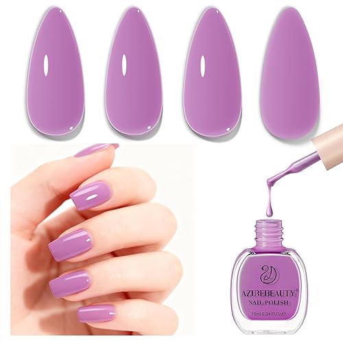 AZUREBEAUTY Nail polish，Purple Lavender Quick Dry Complete Natural Super Lustrous