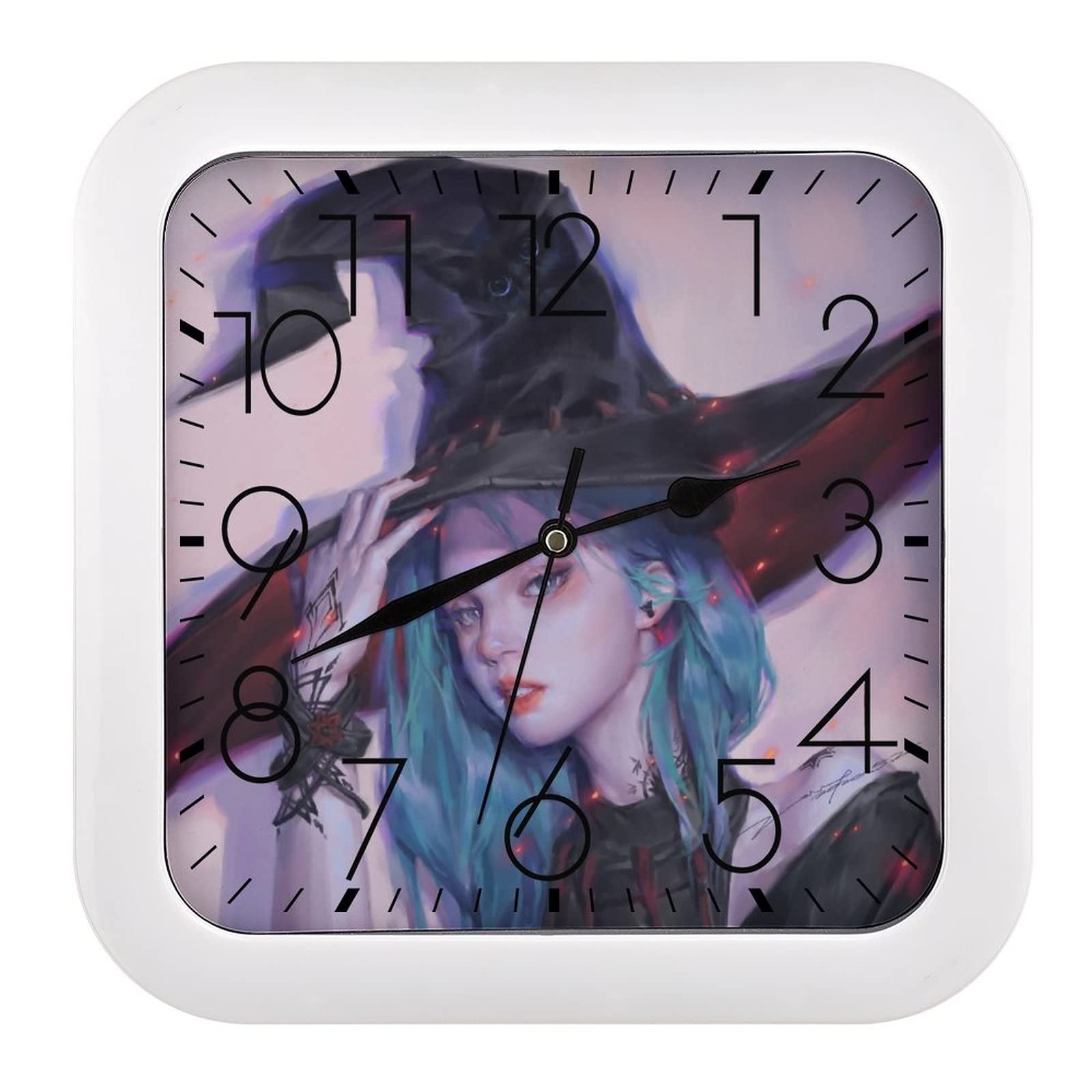 Pendule murale silencieuse sorcière moderne pour embellir votre salon ou espace d'étude