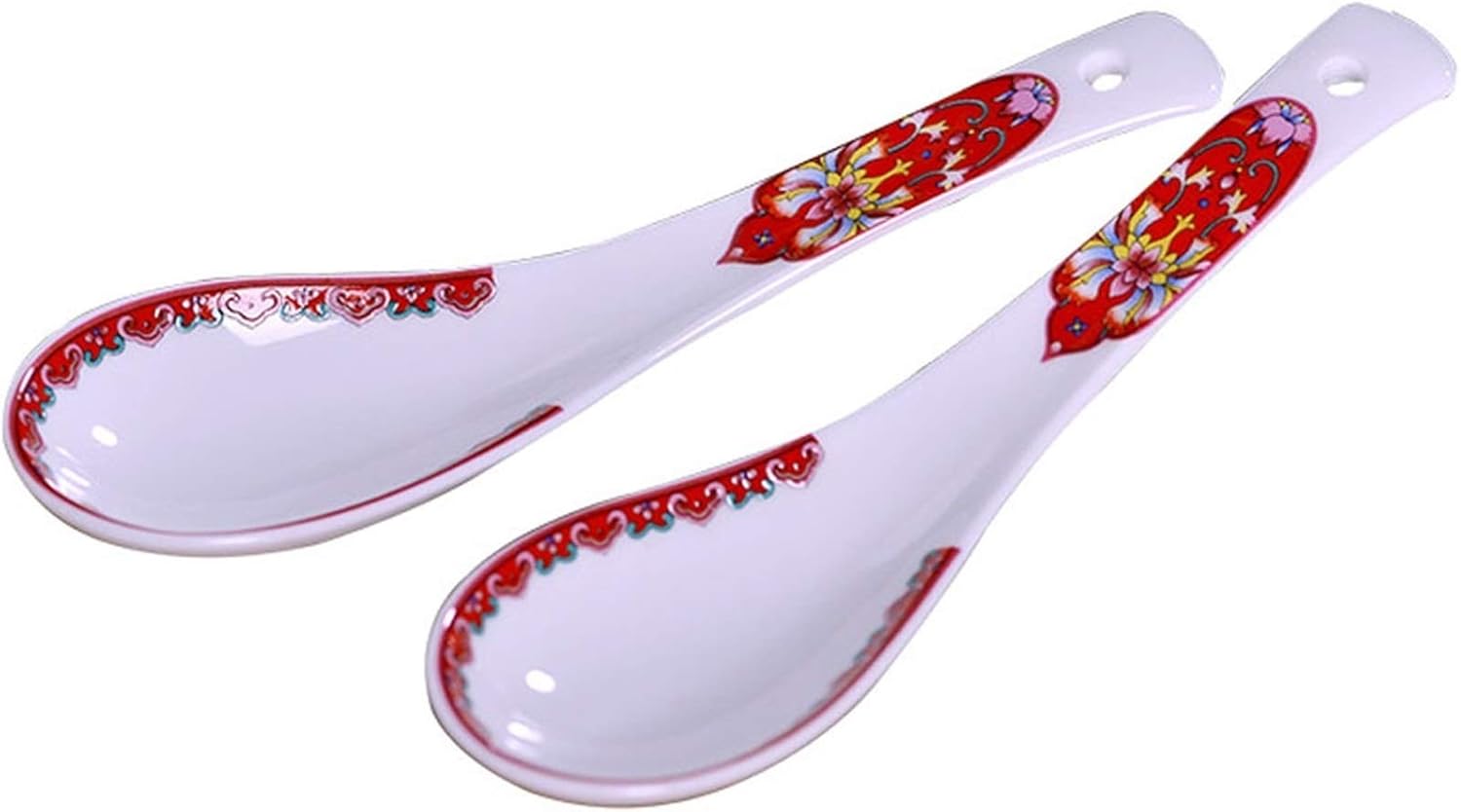 Scoop Ceramic Soup Spoon Set Household Rice Spoon Dessert Spoon 10 Tableware Porcelain Spoon 5.3 Inches Long Soup Spoon