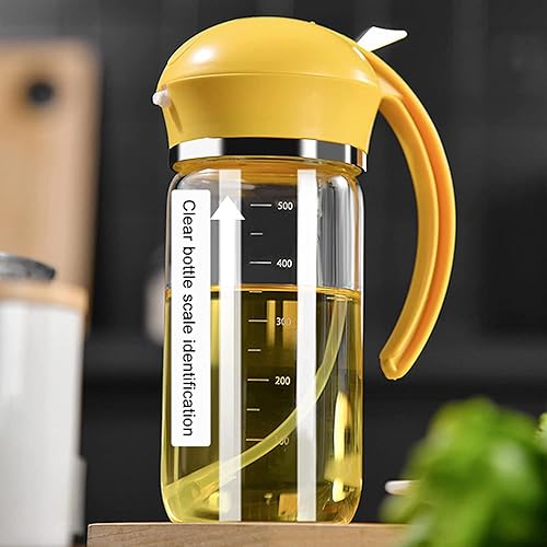 Pulverizador de aceite de cocina, botella de espray de aceite 2 en 1 con pulverizador de aceite graduado para verter aceite de doble objetivo,