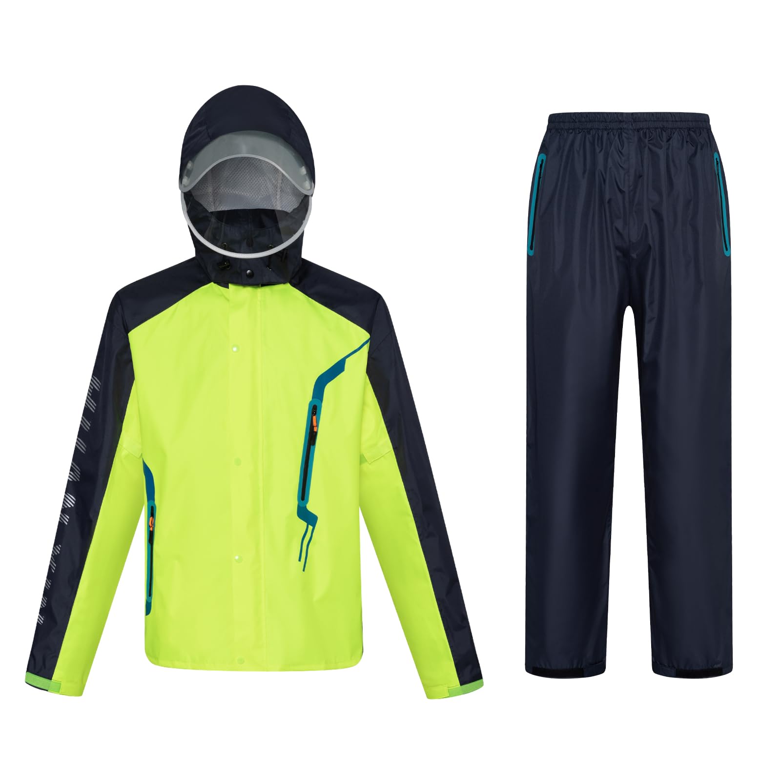 Regenpak voor heren, waterdicht, overall, ademende regenjas en broek