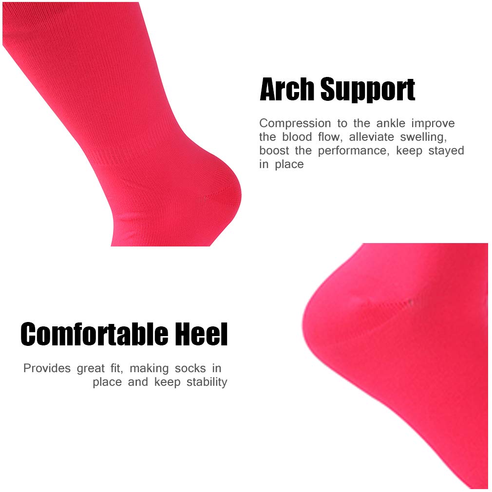 Fußballsocken, unisex, lange Röhre, solide, Team-Sport, Fußball, Baseball, athletische Überwaden-Socken, 2, 6, 12 Paar Gr. Einheitsgröße, 6 Paare/Rosa