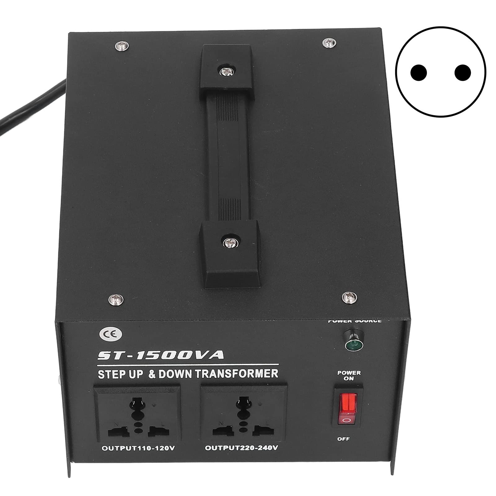 Cryfokt ST 1500VA Transformator Przetwornicy Napięcia, Step Up Down 50/60HZ Przetwornica Mocy 1500W z Zabezpieczeniem Przed Przeciążeniem, dla Laboratoriów Naukowych, Przemysłu, G (wtyczka UE)