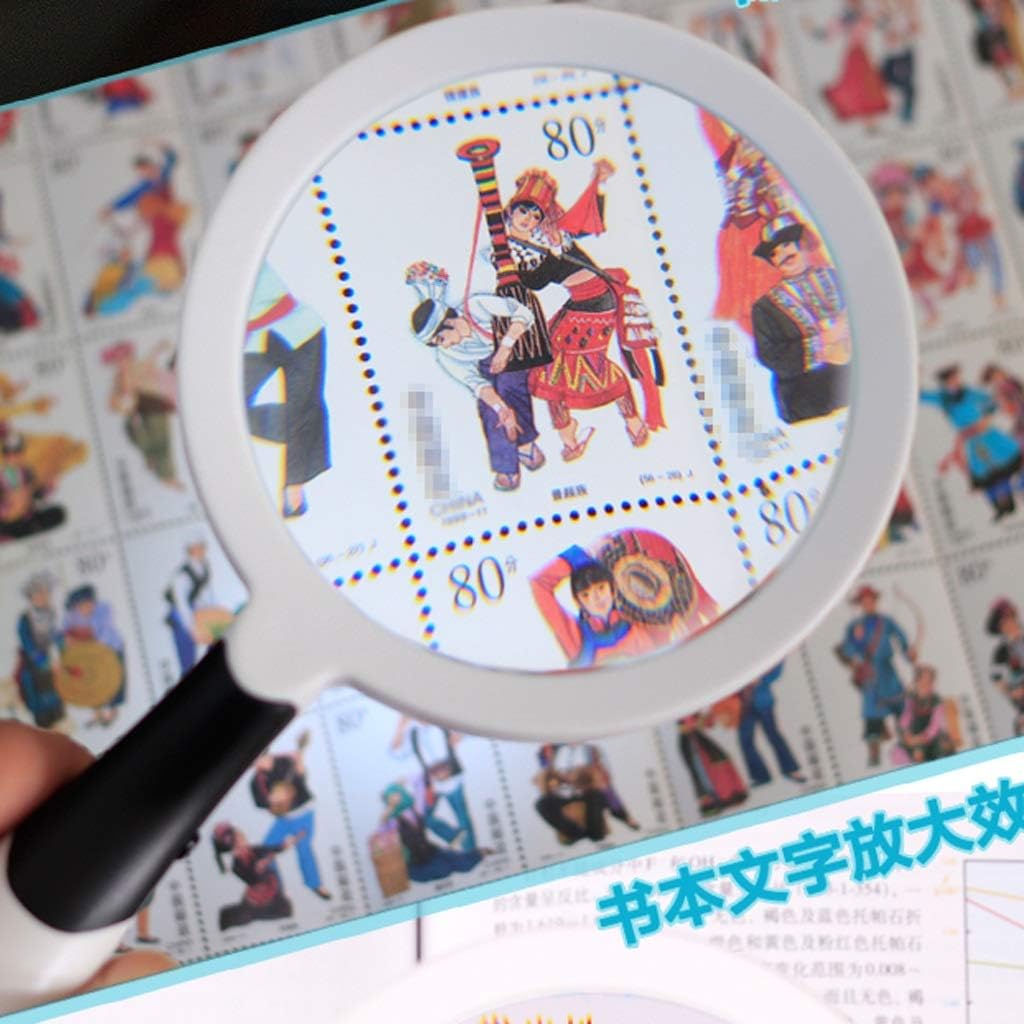 Handheld Magnifier Illuminated Reading Magnifying Glass Lens Jewelry Loupe for, Crafts, Hobby