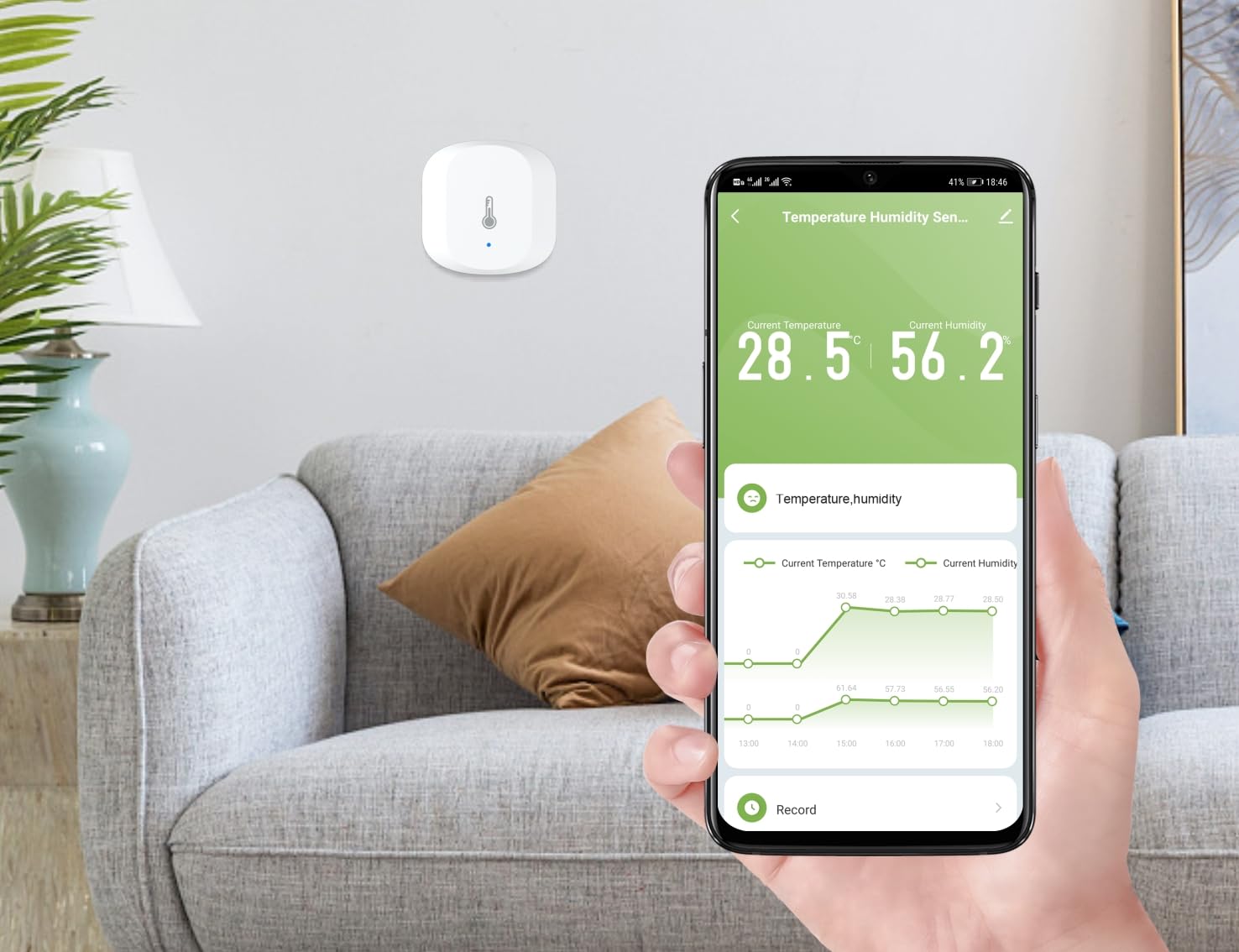 WOOX Czujnik temperatury i wilgotności ZigBee 3.0 TUYA Kompatybilność z Amazon Alexa i Google Assistant