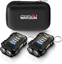 Warsun SQ10 Ultra Compact Rechargeable EDC Flashlight, 300 Lumens, Mini LED Light, Pocket Clip & Magnet, Lightweight, Water Resistant Design, Convenient for Outdoors and Emergencies (2, Brown)