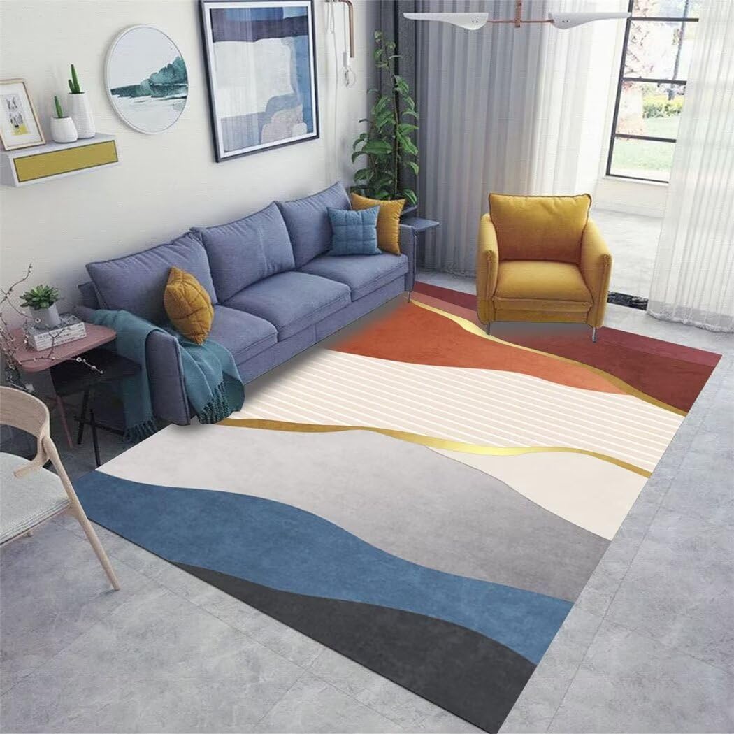 Tapis chambre ado fille moquette intérieure salon bleu 50x80cm