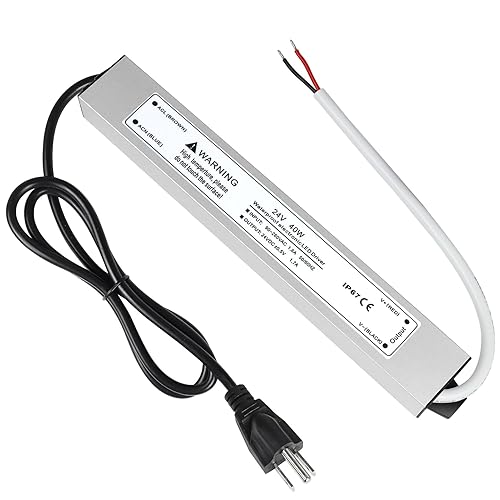 Miniatura 130 de LightningWill transformador impulsor de fuente de poder LED, impermeable, IP67, 110V CA a 12V DC con enchufe de 3 clavijas para uso externo