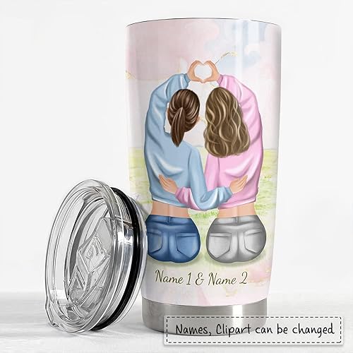 Vista 78 de SANDJEST Vaso personalizado de acero inoxidable con texto en inglés «To My Besties» con texto en inglés «To My Besties», taza de viaje para café