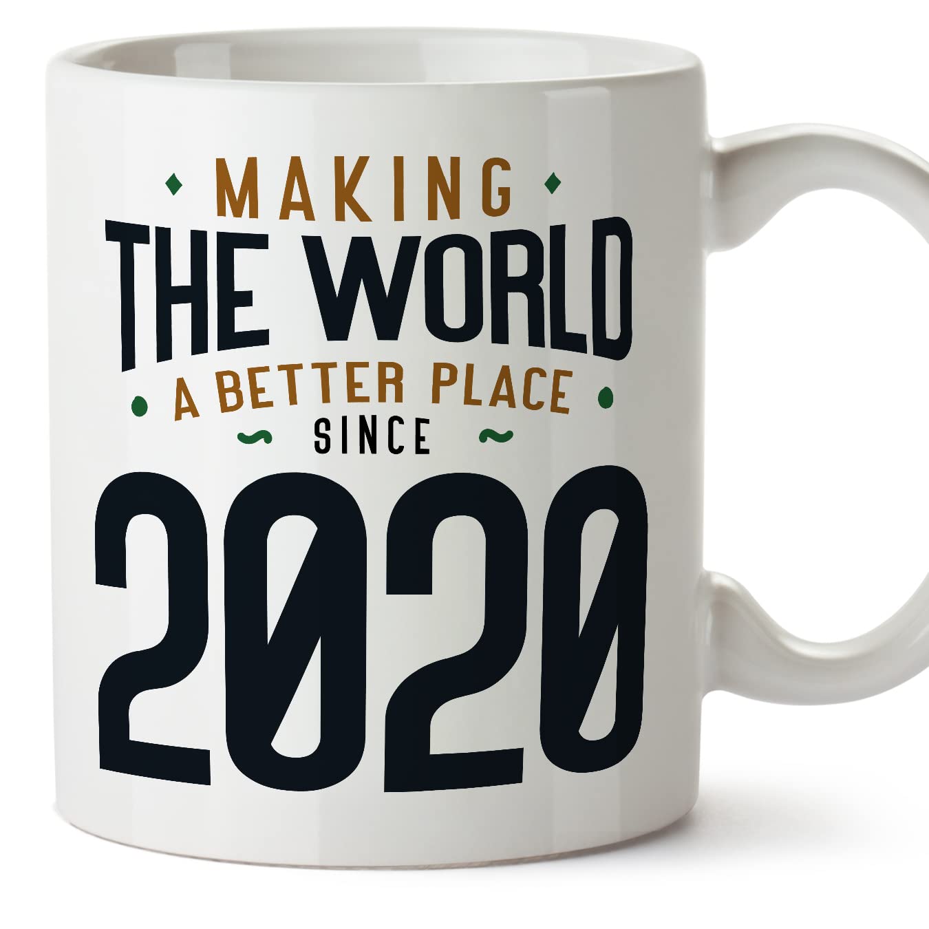 MUGFFINS 2020 Birthday Mug - in English - Making the World a Better Place - Funny Anniversary Present - 11 oz — image 1