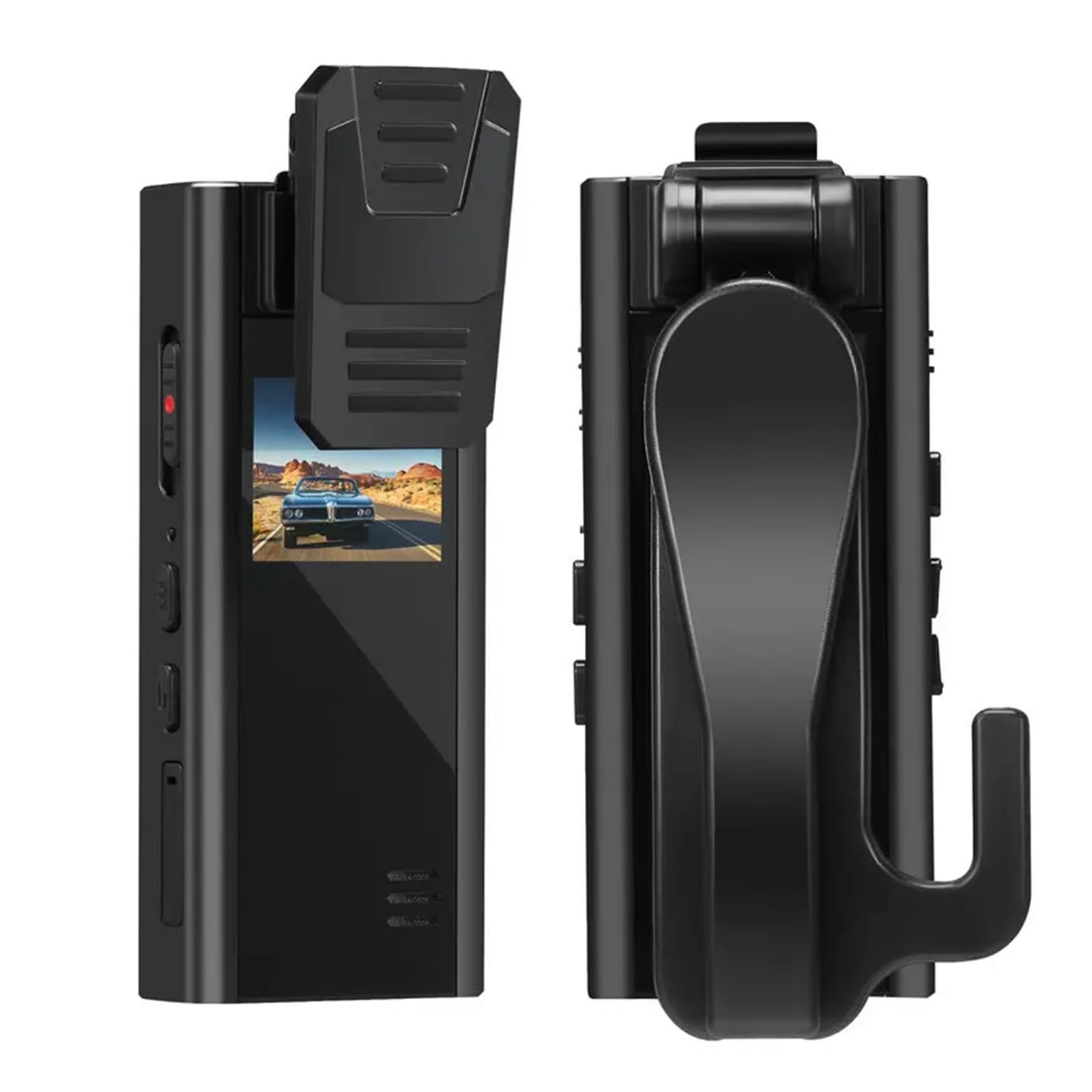 Kamera nasobna, A30 Full HD 1080P kamera montowana na ciele 1.3 "ekran noktowizor klip do wykrywania ruchu Mini kamera nagrywająca kamera internetowa(With 64G TF card)