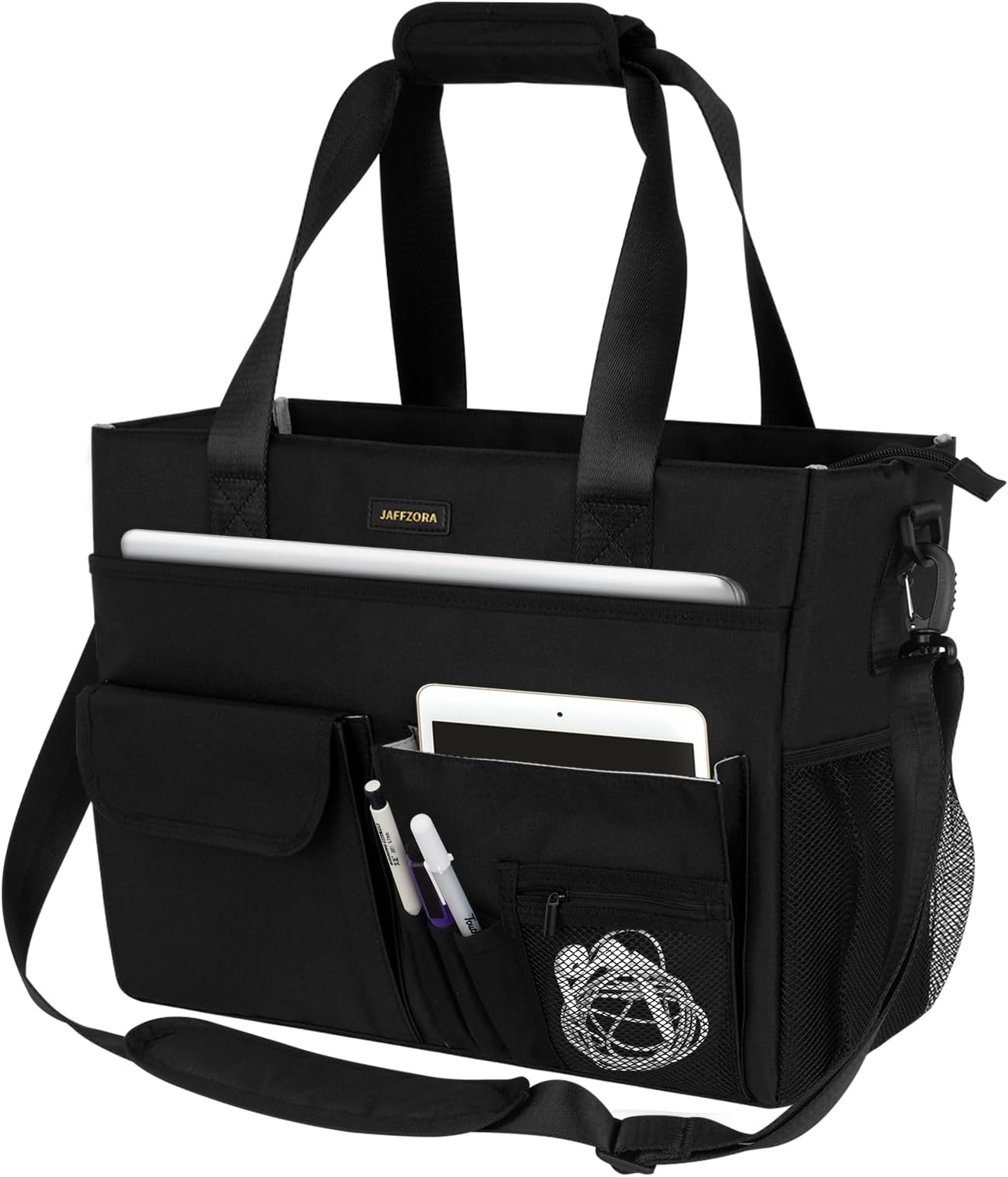 JaffzoraTeacher Tote Bag for Women Work,15.6Inch Women Laptop Tote, Professional Messenger Bag for Nursing, Office,College