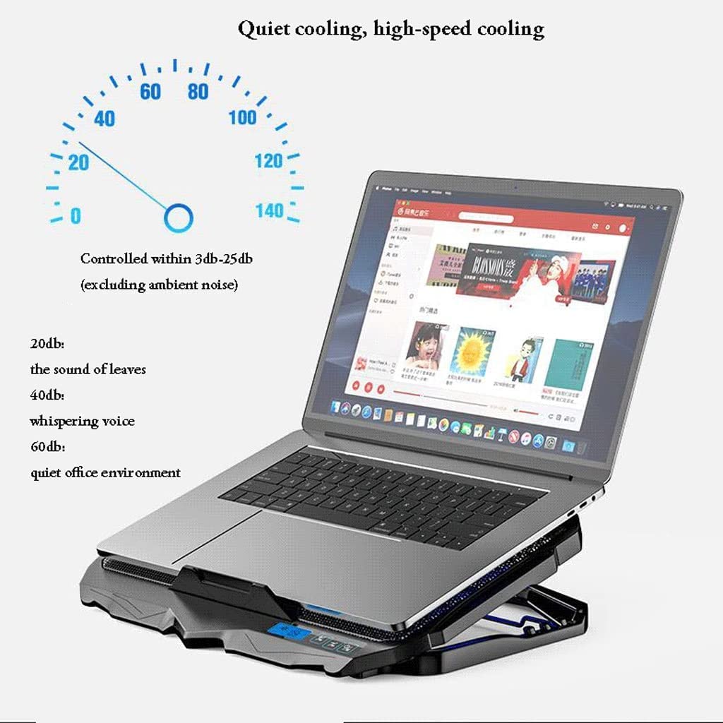 Chłodziarka do Laptopa Przenośny Podkładka Chłodząca Do Laptopa Z 3 Regulowanymi Wysokościami, Dwoma Wentylatorami I 2 Portami USB Odpowiednia Do Laptopów 12"-17" Stojak na Wentylator do Laptopa