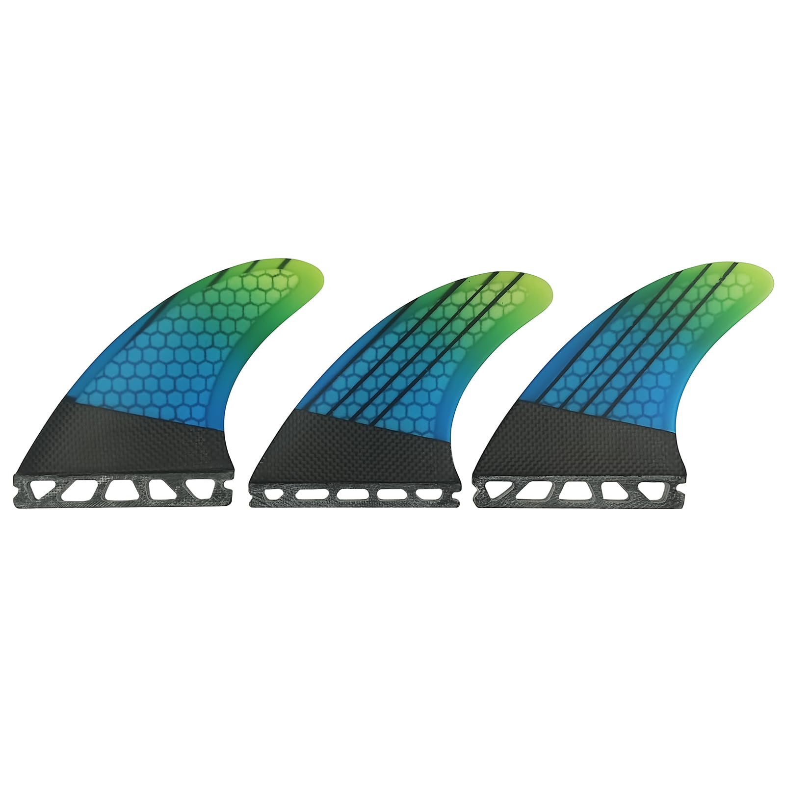 UP SURF Surfboard Tri Fin Double Tabs 2 Fins Carbon M/L Size Thruster Set