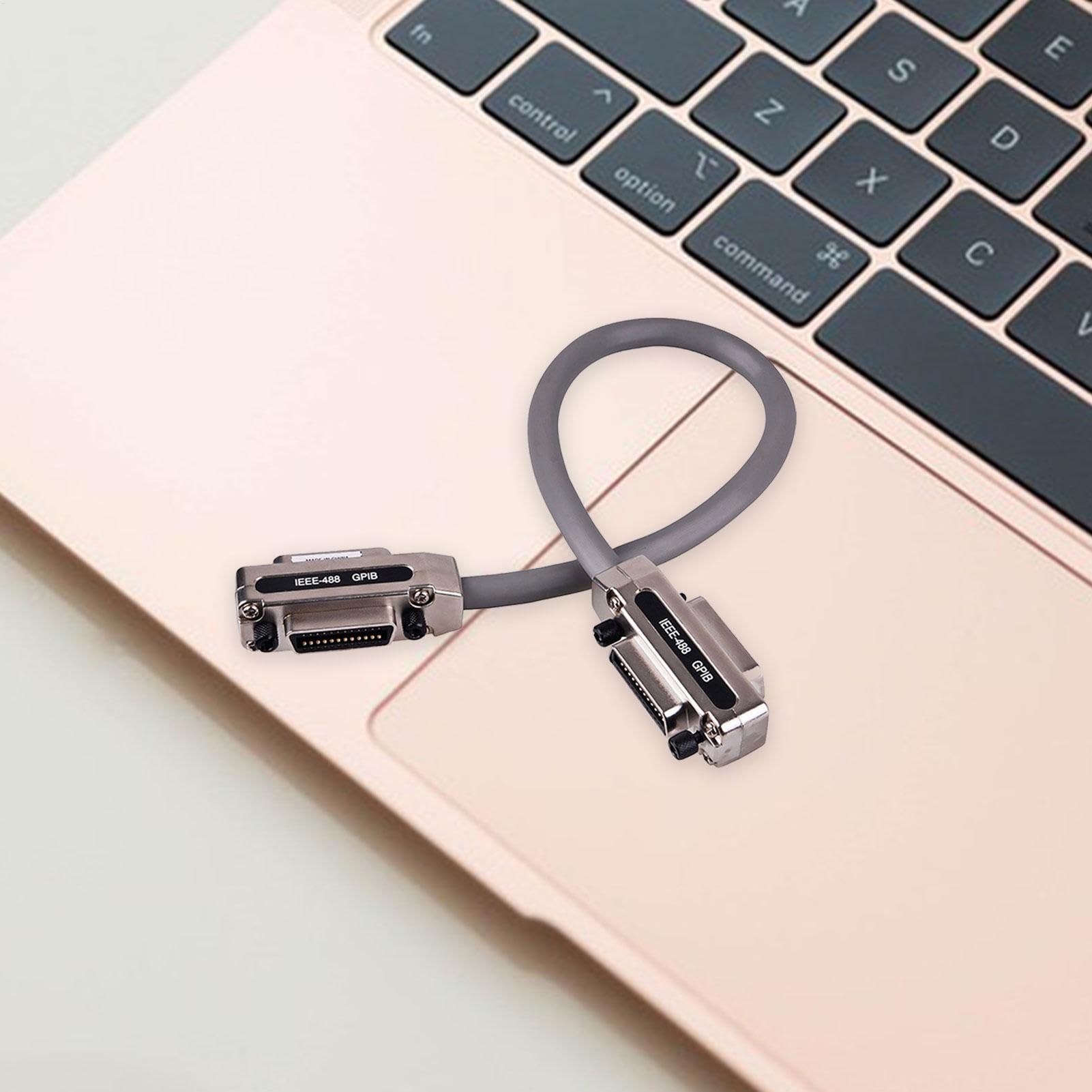 Câble d'extension IEEE 488 GPIB avec boîtier en métal et connexion sécurisée | Ligne de données multi-longueur pour le contrôle des instruments, le de signal, les interfaces de laboratoire