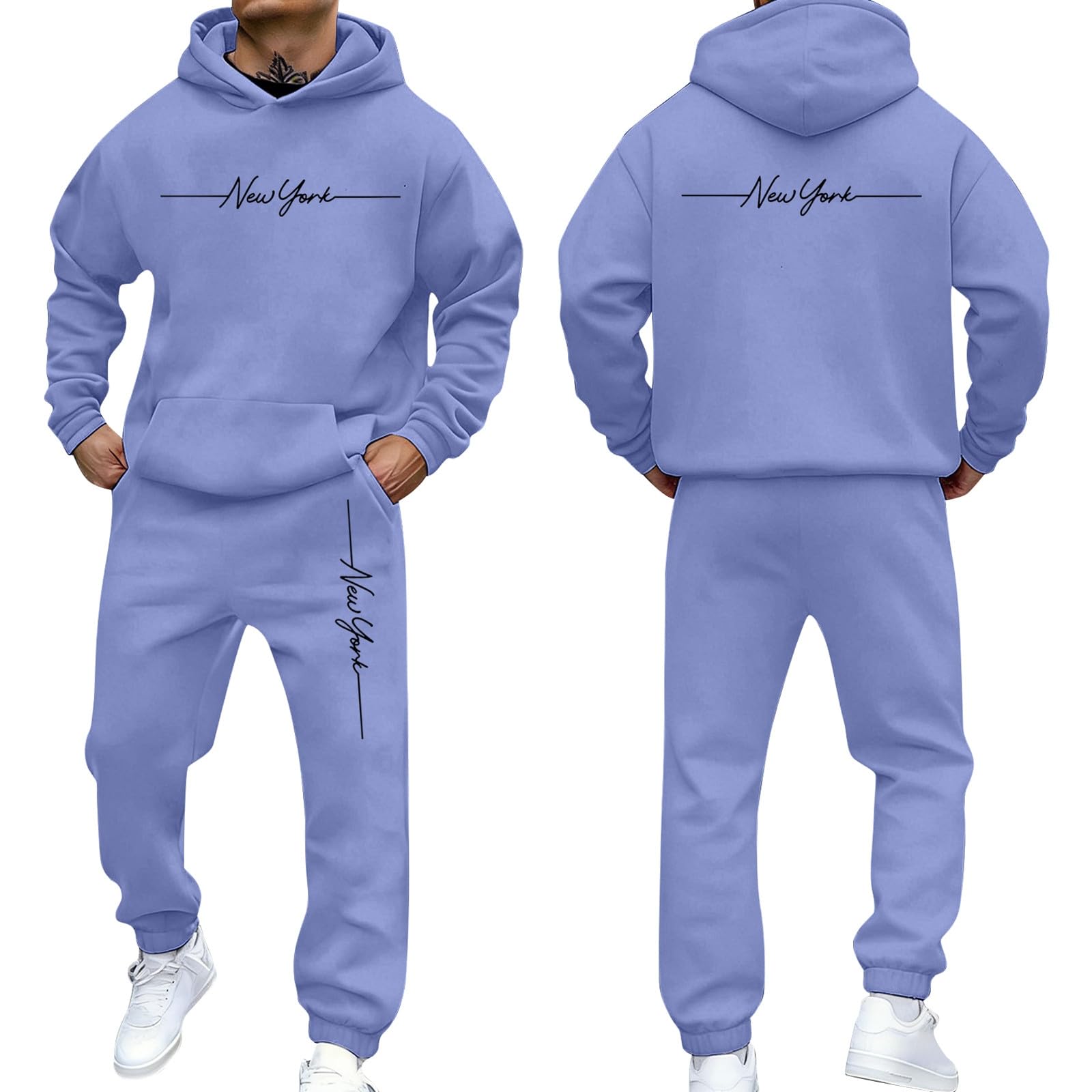 WWricotta Survêtement streetwear homme, capuche et jogging, deux pièces assorties confort/A