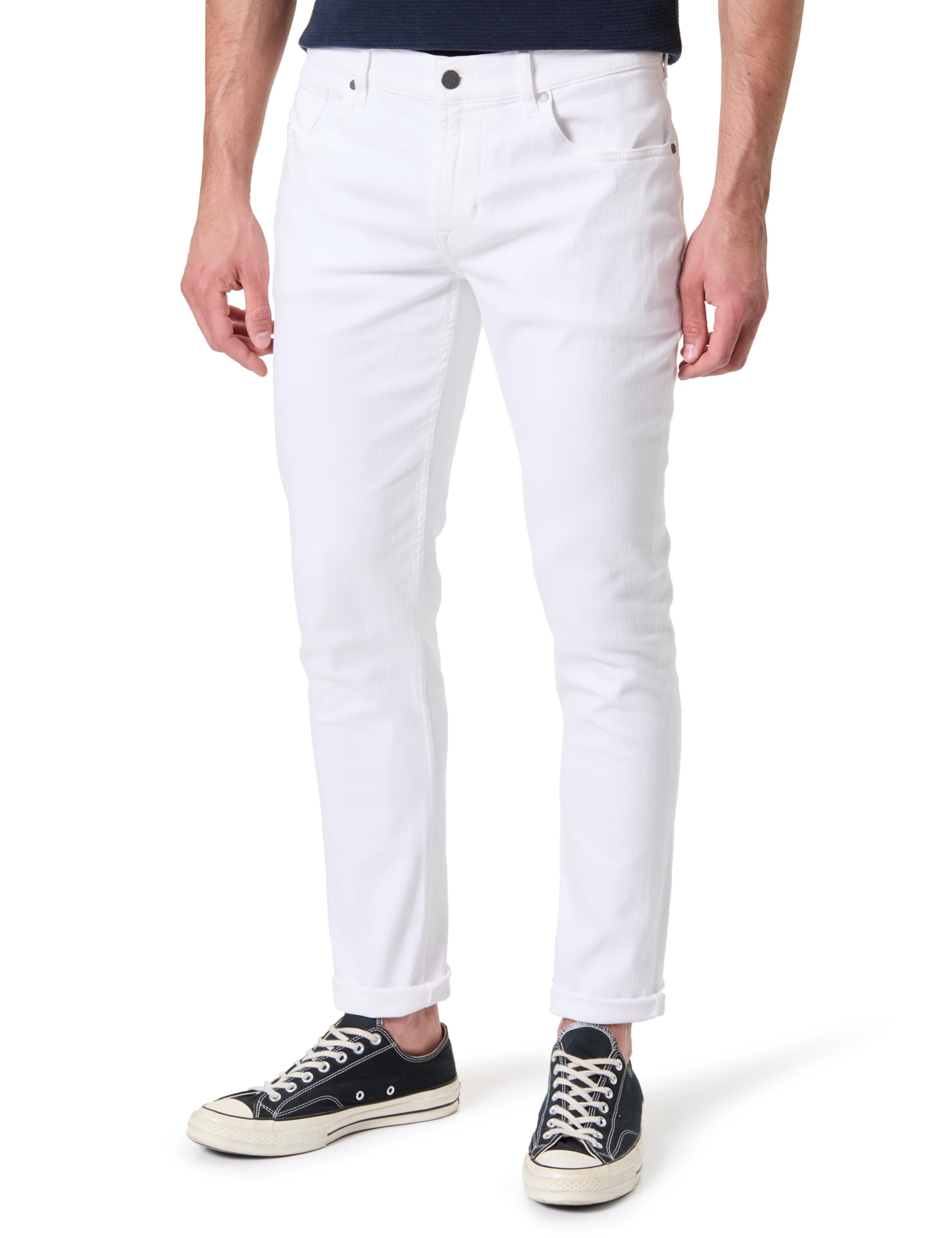7 For All Mankind Men's White Slimmy Tapered Jeans, 36W