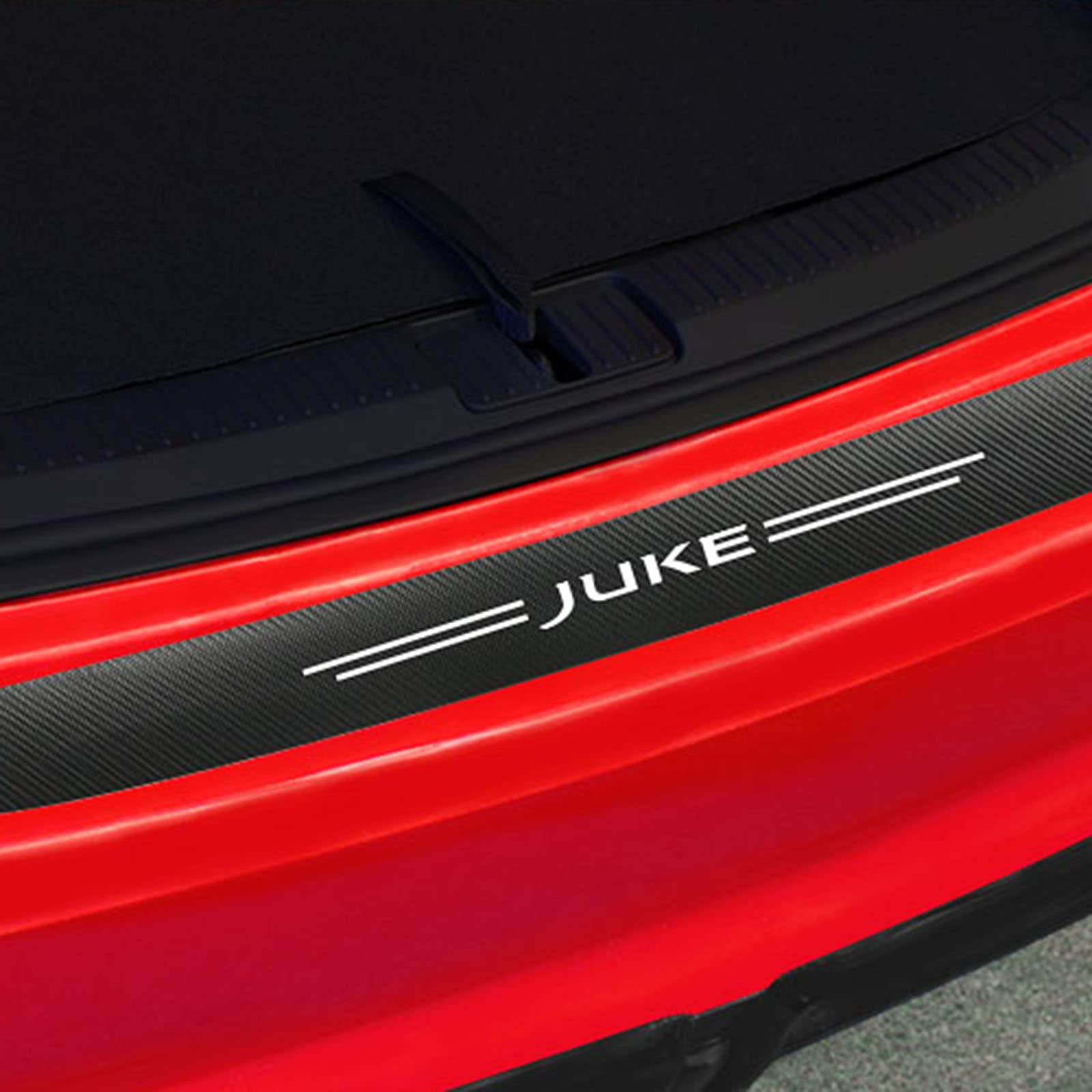 JYMLOV Car Rear Bumper Protector, for Nis-san Juke, 90cm Anti-scratch Carbon Fiber Trunk Boot Door Sill Guard Stickers Car Body Trim Cover Strip Protective Accessories,Black