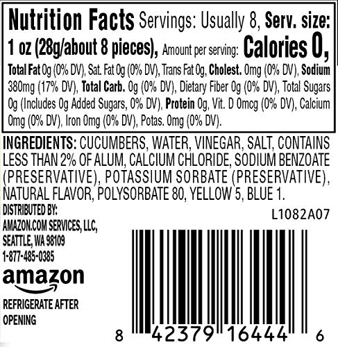 Amazon Brand - Happy Belly Hamburger Dill Pickle Chips, 16 Ounce